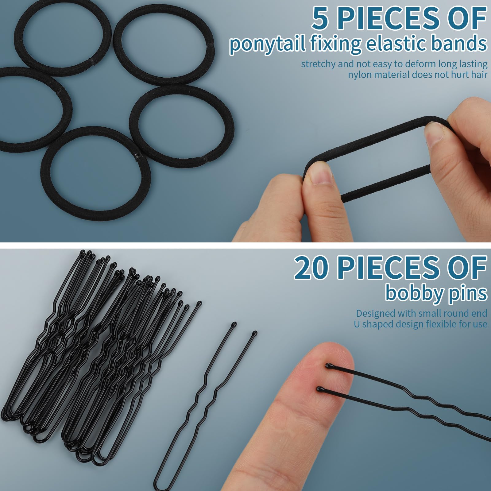 Teenitor Small Donut Hair Bun Maker Set - 4 Color Hair Donut Buns for Kids & Teens with 5 Elastic Bands & 20 Hair Pins | Perfect for School, Parties & Everyday Hairstyles