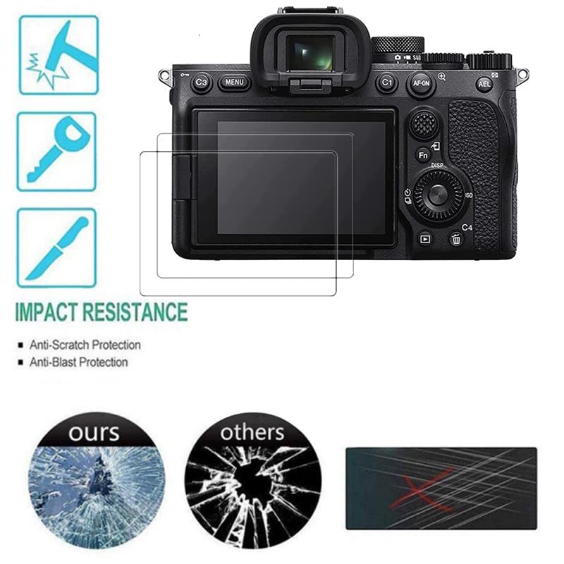 Sony A7 IV Tempered Glass Screen Protector - 2 Pack, 9H Hardness for Camera Protection