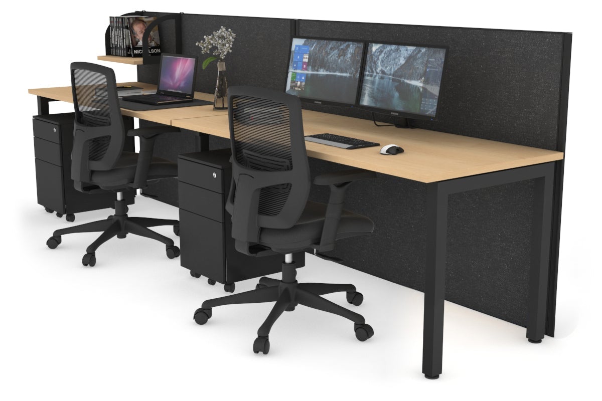 Horizon Quadro 2 Person Office Workstation with Square Legs - 1200L x 700W Dimensions - Perfect for Collaborative Workspaces & Shared Office Desks