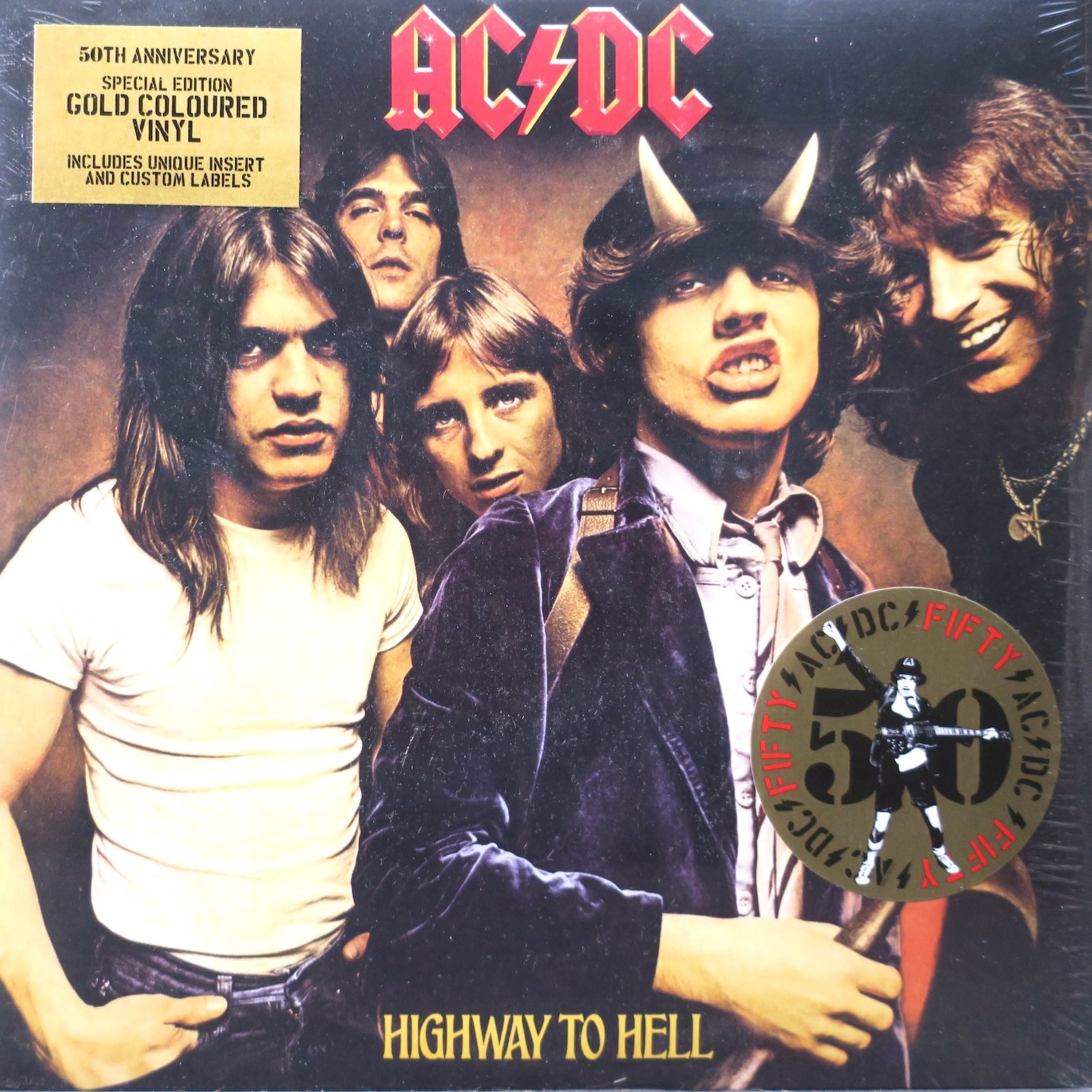 AC/DC 'Highway To Hell' 40th Anniversary Limited Edition Gold Vinyl LP Record - Perfect for Collectors & Rock Music Lovers (Home Decor, Gift Idea, Audiophile Listening)