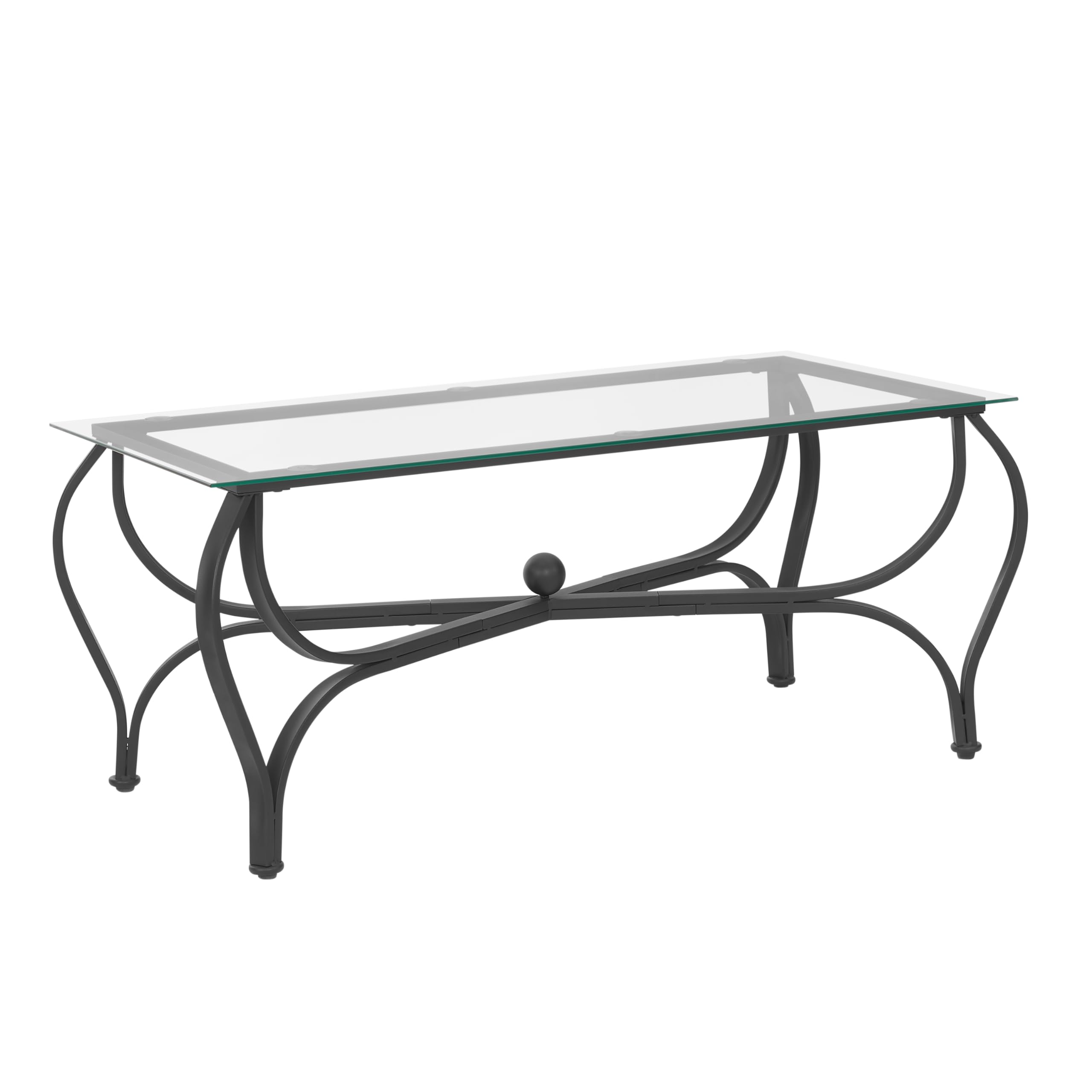 3-Piece Coffee Table Set with Tempered Glass Top & Metal Frame - Modern Living Room Furniture Set Includes Coffee Table & 2 End Tables - Perfect for Home, Office & Lounge Areas