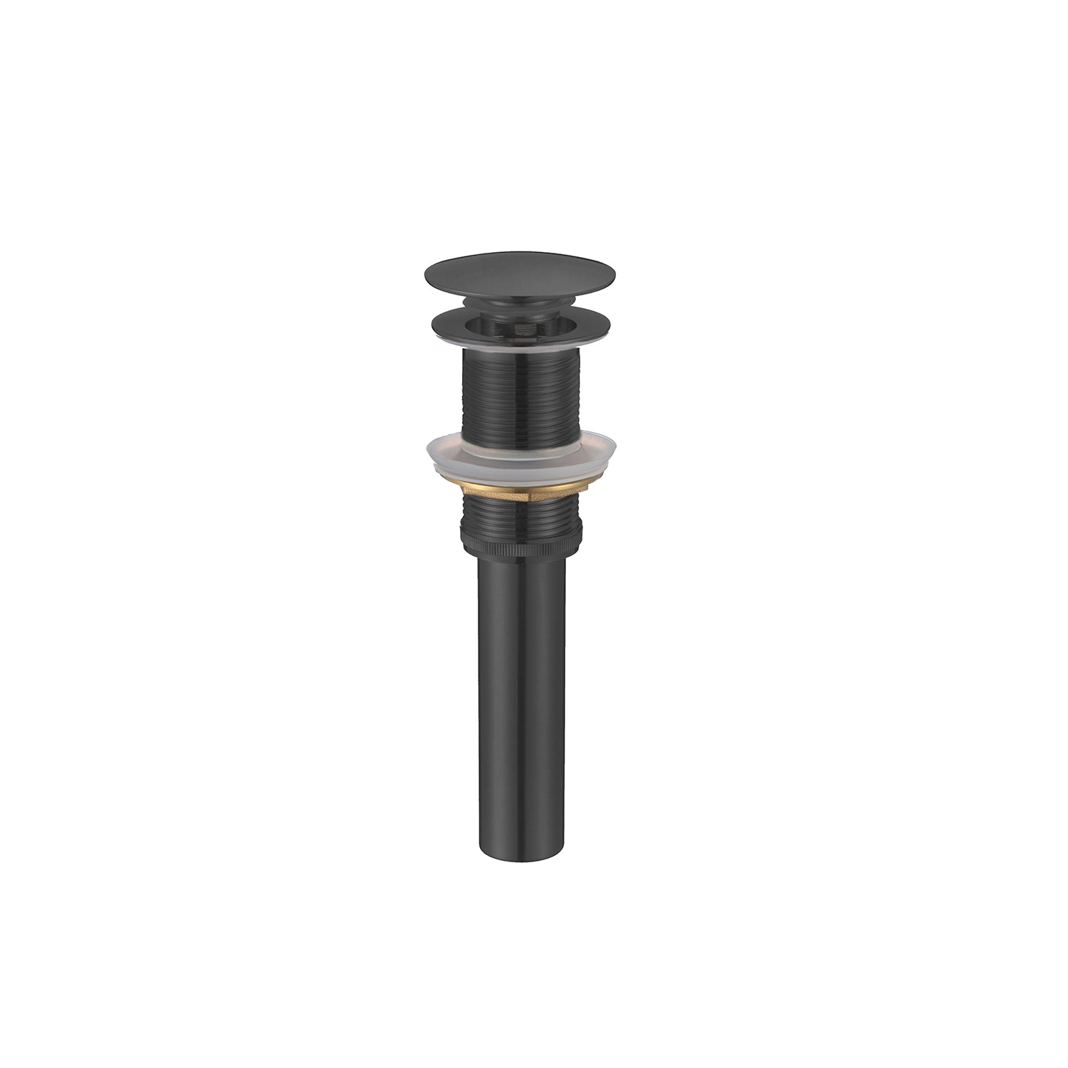 DAX 2 3/4 x 2 3/4 Inch Round Vanity Sink Pop Up Drain - Brass Body with Matte Black Finish, No Overflow (Model DAX 82016 BL) | Perfect for Bathroom Vanities, Vessel Sinks & Modern Home Decor