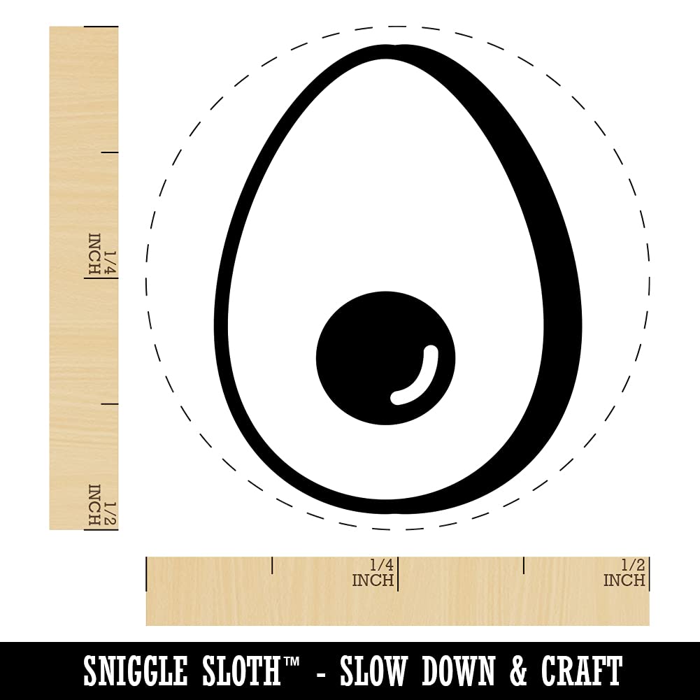 Avocado Symbol Self-Inking Rubber Stamp - 1/2 Inch Mini Craft Stamp with Red Ink for DIY Scrapbooking, Bullet Journaling & Planner Decoration - Perfect for Gift Wrapping, Card Making & Craft Projects