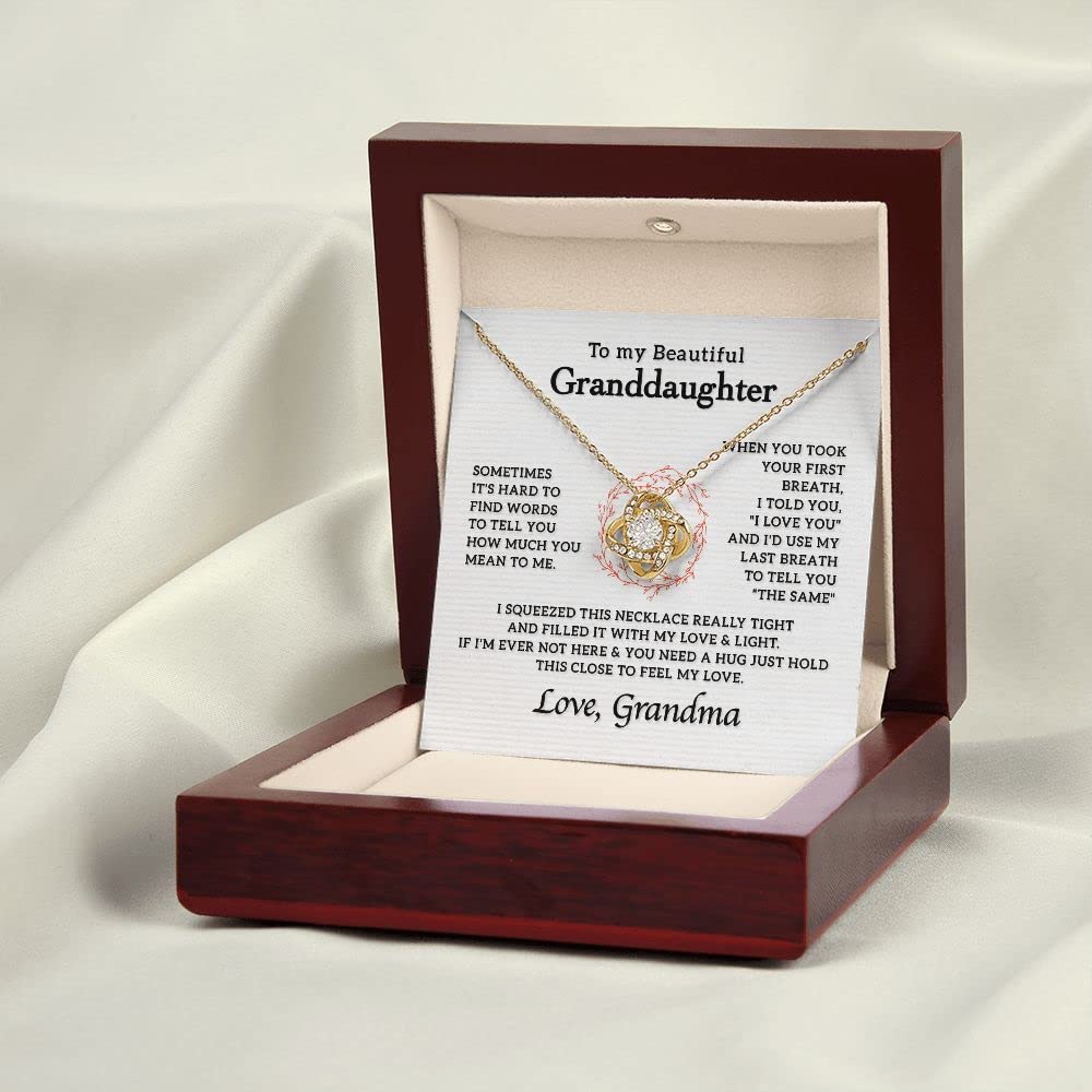 14K White Gold & 18K Yellow Gold Necklace for Granddaughter - Elegant Grandma Gift for Birthday, Wedding, Graduation & Back to School | Comes with Gift Box & Message Card | Perfect for Special Occasions & Heartfelt Moments