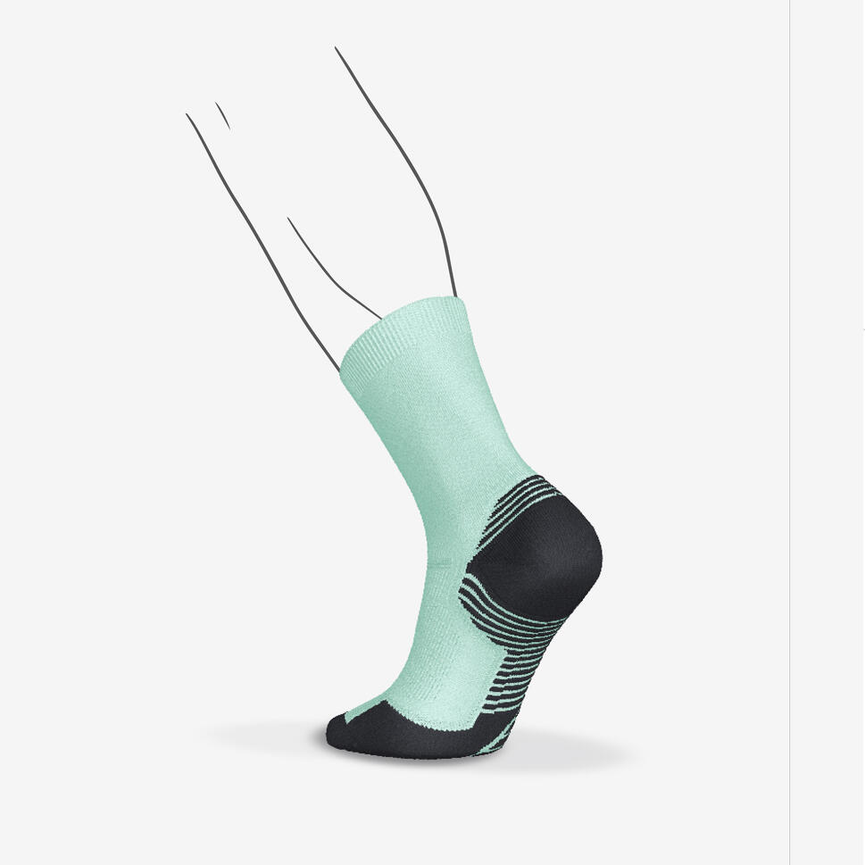 Kiprun Run 500 Thick Mid Calf Running Socks - 2 Pack for Men & Women - Perfect for Marathon, Trail Running & Cold Weather Training