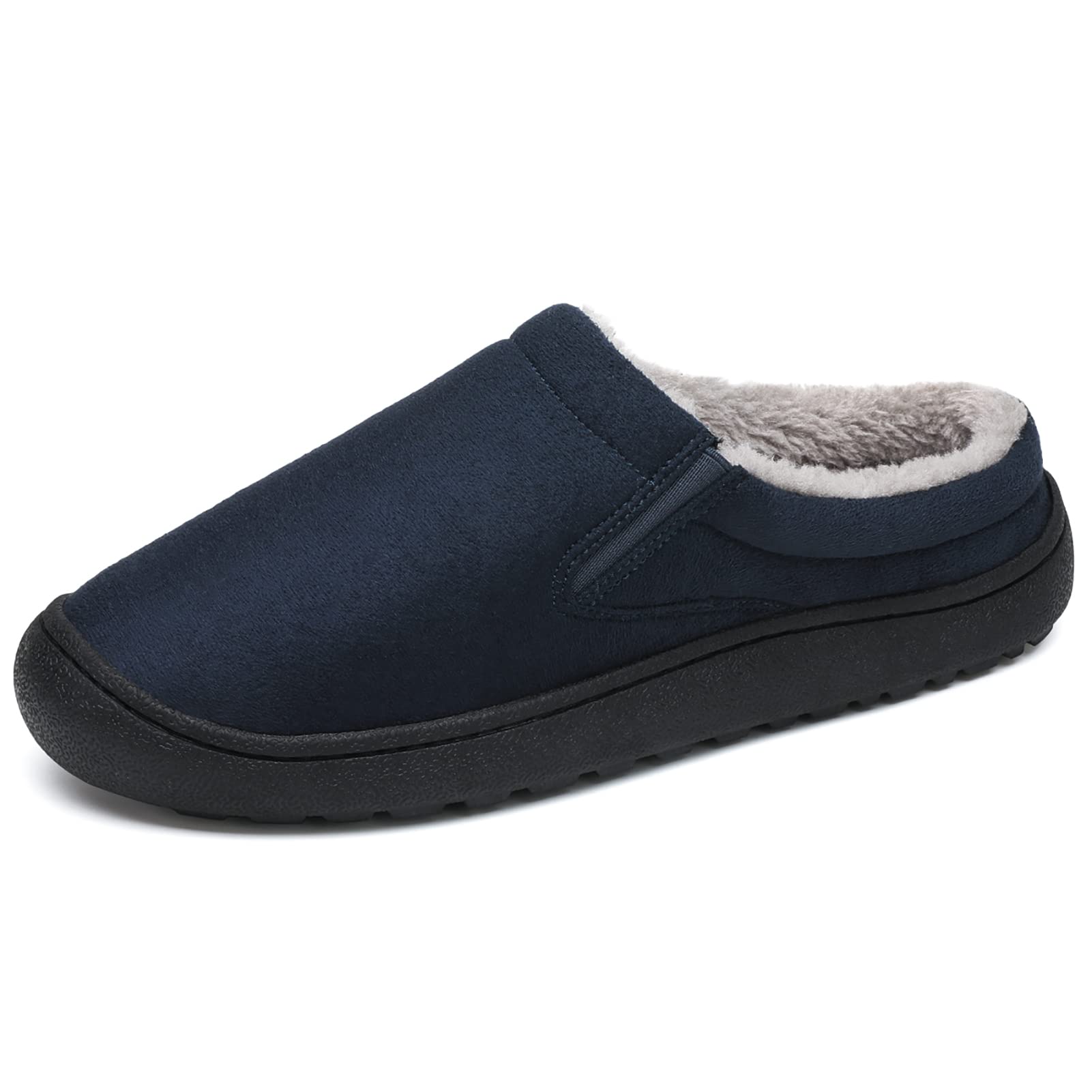 Men's Winter Foam House Slippers - Microsuede Indoor/Outdoor Warm Slip-On Shoes for Home, Office & Travel - Cozy Comfort for Cold Weather & Relaxation
