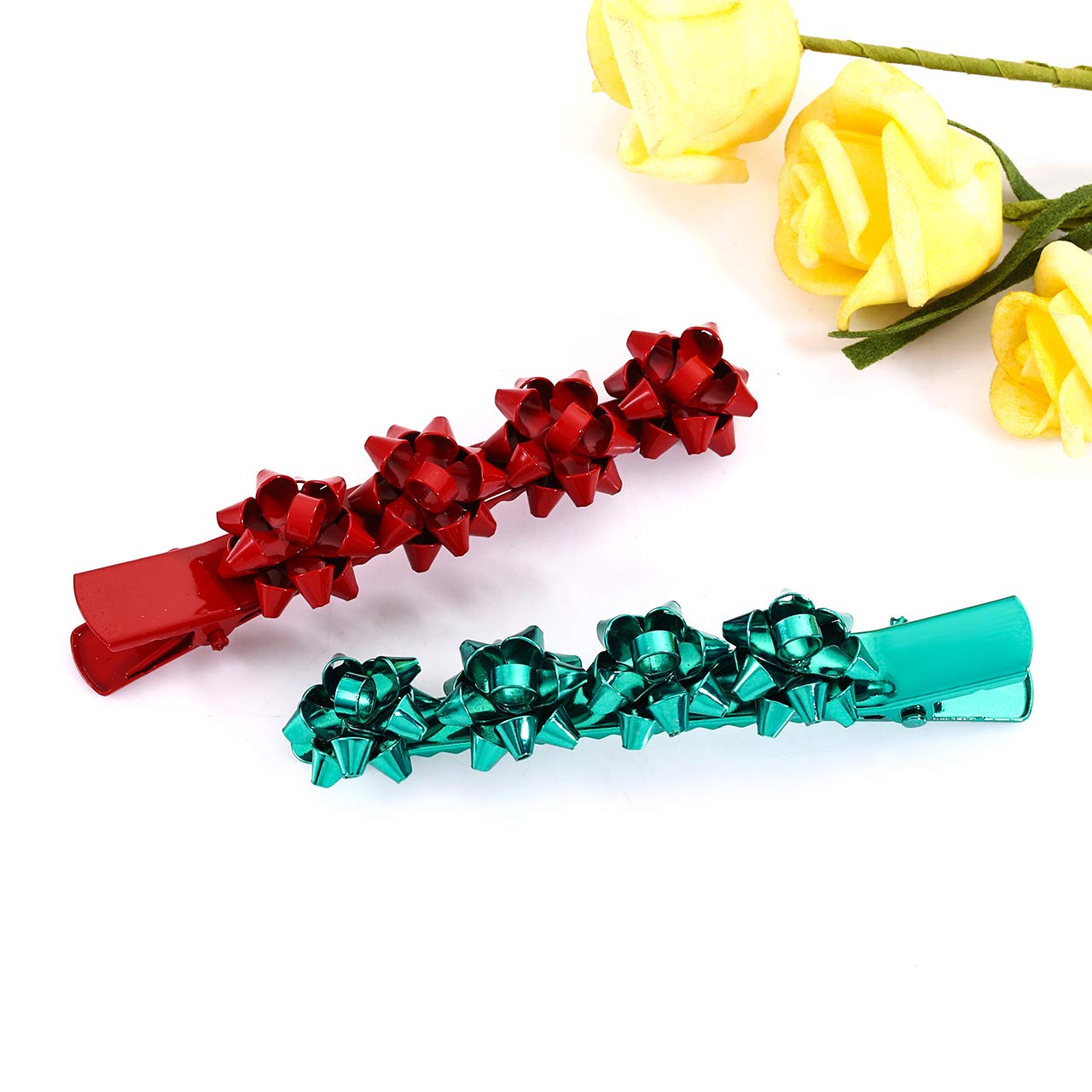 Sparkling Rhinestone Snowflake Bow Hair Clip for Women - Christmas Holiday Party Hair Accessories - Perfect for Winter Celebrations, Weddings, and Festive Gatherings
