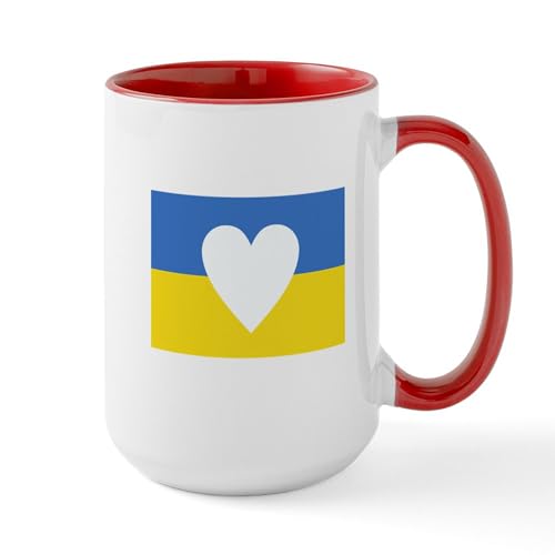 White/Red Inside - Ukraine Heart Mugs