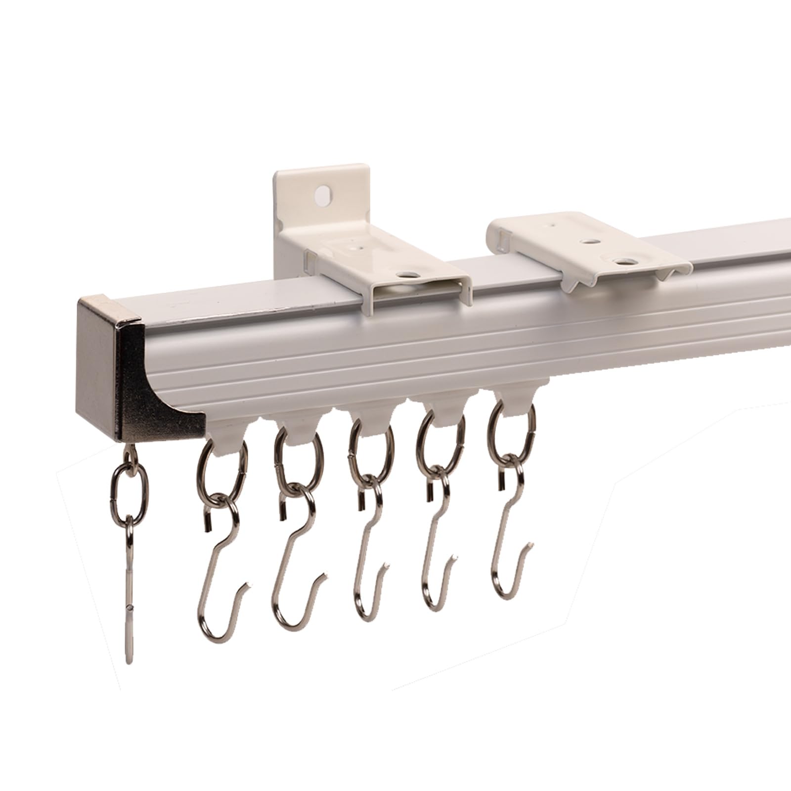 Heavy Duty Ceiling Curtain Track System (15-18ft) - Wall Mount & Ceiling Mount Curtain Rod for Living Room, Bedroom, Shower Divider - Perfect for Room Dividers, Home Theater Setup, and Commercial Spaces