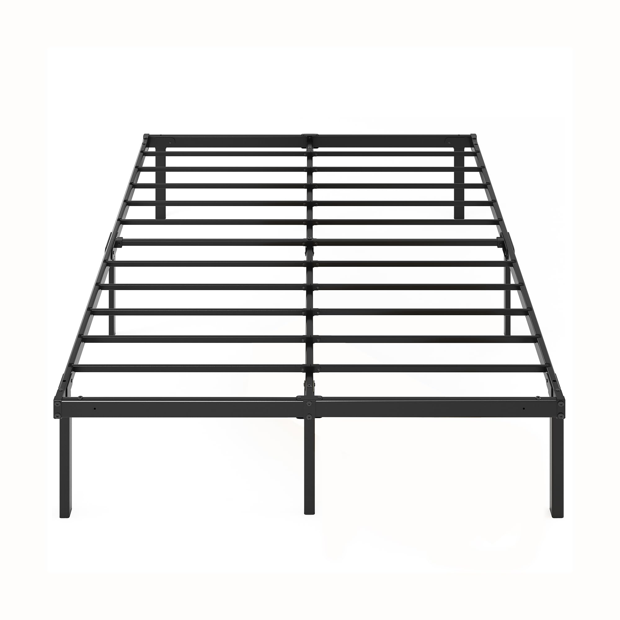 Zinus Caleb 140x190cm Platform Bed Frame with Under Bed Storage - 36cm Height, Foldable Steel Frame in Black - Perfect for Small Bedrooms & Guest Rooms