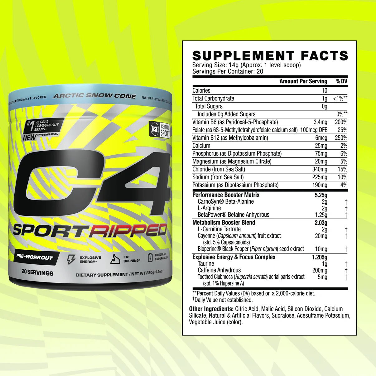 C4 Sport Strength Pre Workout Powder - Energy & Endurance Booster for Gym, Running & Fitness | Caffeine, Beta-Alanine & Creatine Formula for Men & Women