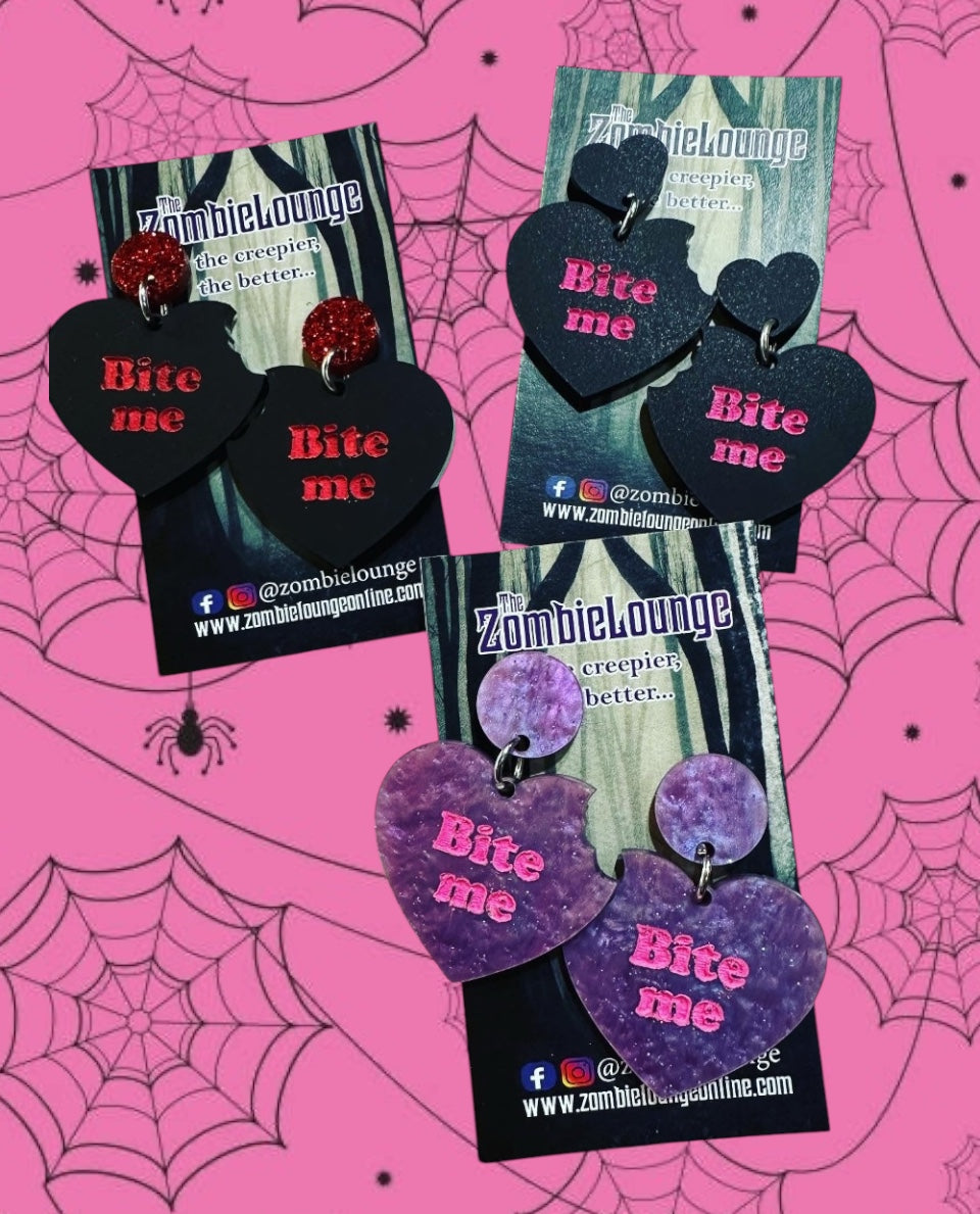 Bite Me Earrings - Unique Vampire Fang Jewelry for Women | Gothic Punk Accessories for Halloween, Cosplay & Everyday Wear