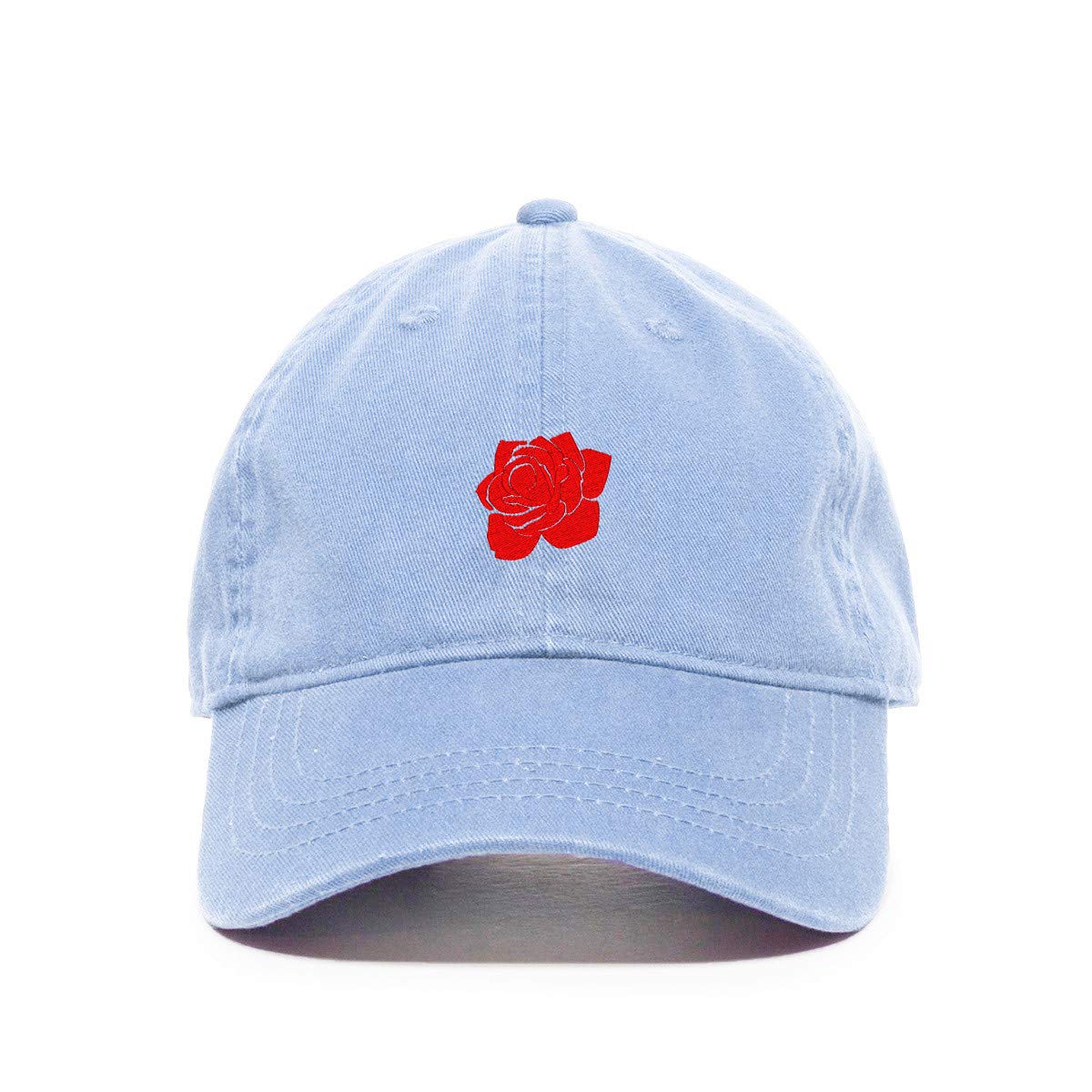 Tech Design Rose Embroidered Cotton Baseball Cap - Adjustable Dad Hat for Men & Women - Perfect for Outdoor Sports, Casual Wear, and Fashion Accessories