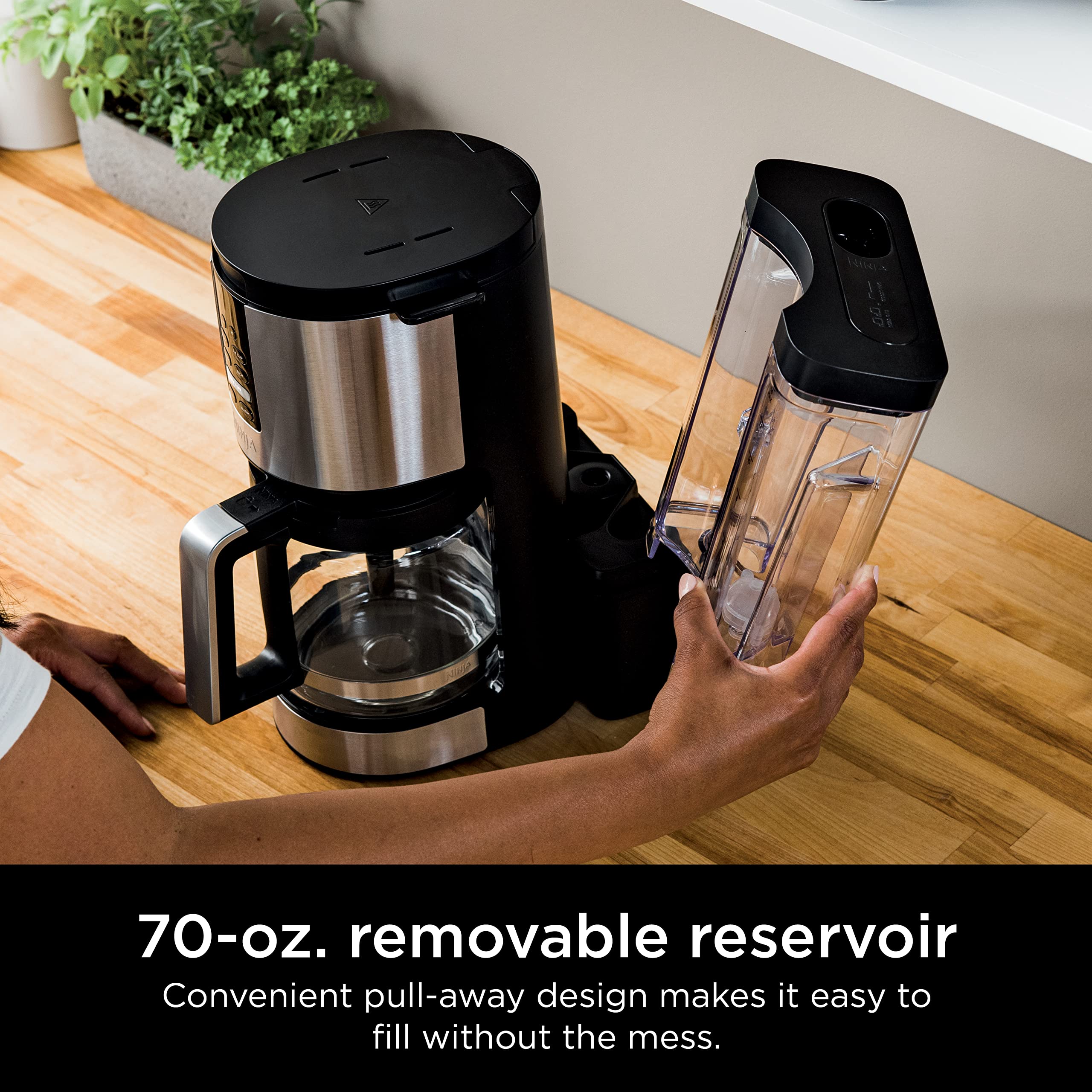 Ninja DCM200C Programmable XL 14-Cup Coffee Maker with Permanent Filter - Stainless Steel Silver - 14-Cup Glass Carafe - Perfect for Home, Office & Large Gatherings