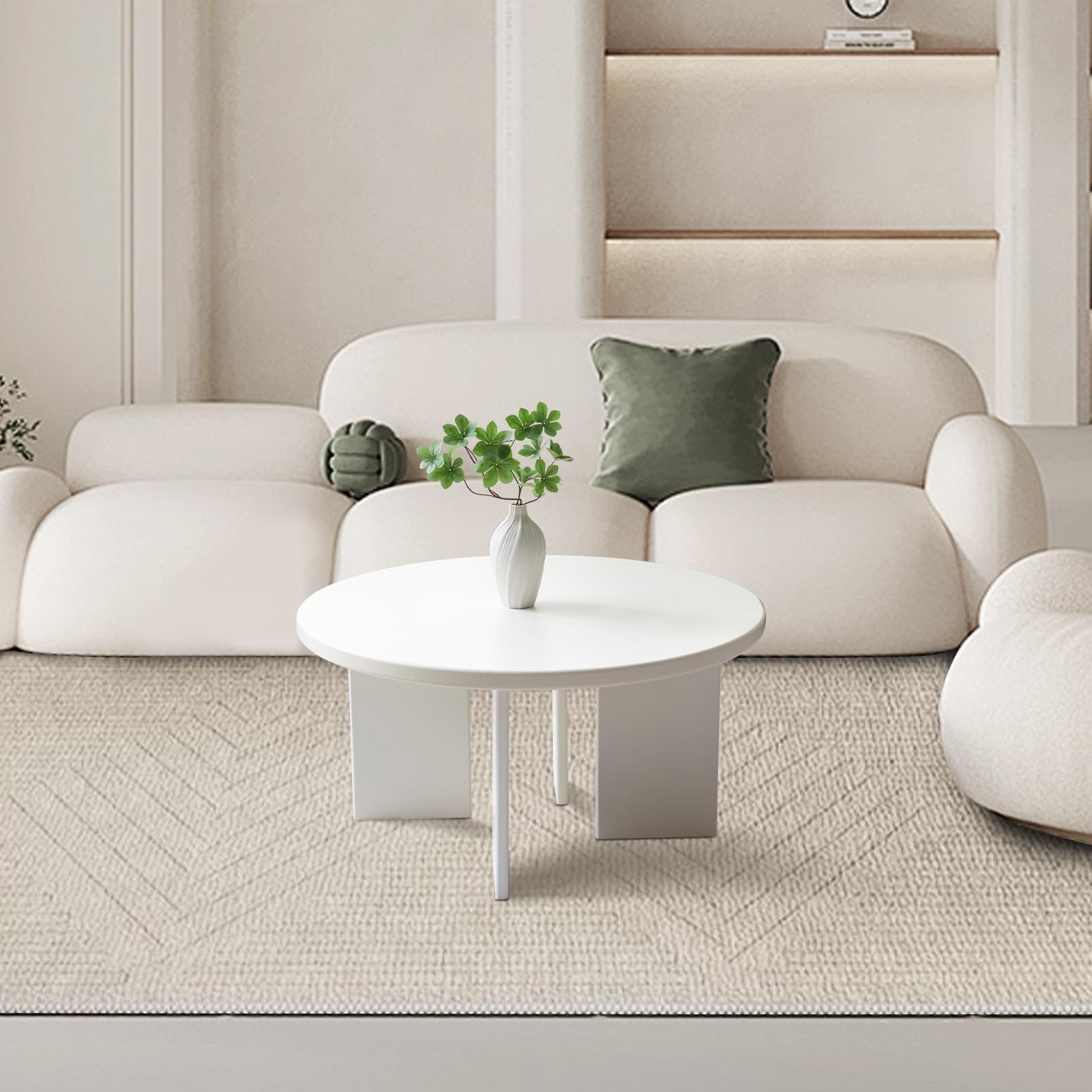 Modern Round Coffee Table - 30 Inch Living Room Accent Table with Sturdy Design for Bedroom & Lounge | Perfect for Small Spaces, Home Decor & Coffee Time