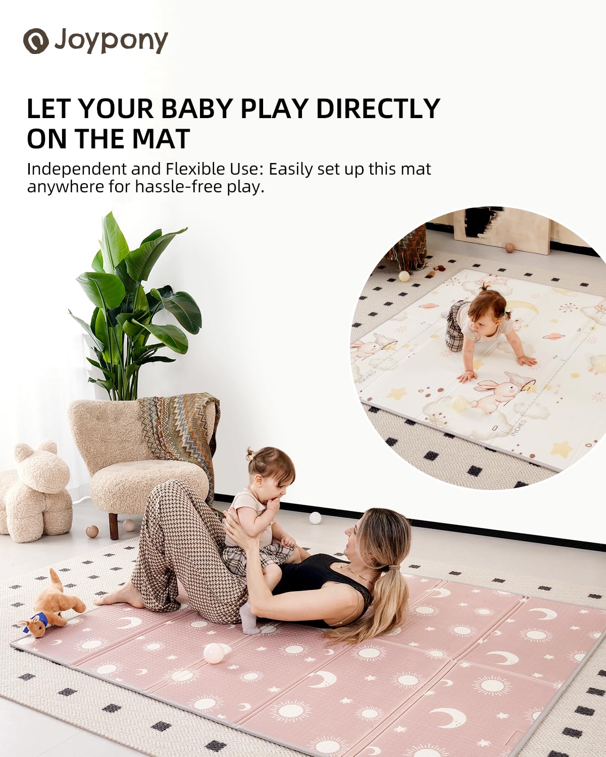 Baby Playpen with Soft Mat - 50x50 Inch Playpen for Infants & Toddlers, Breathable Mesh Play Yard for Indoor & Outdoor Use (Beige) - Perfect for Nursery, Living Room & Backyard Safety