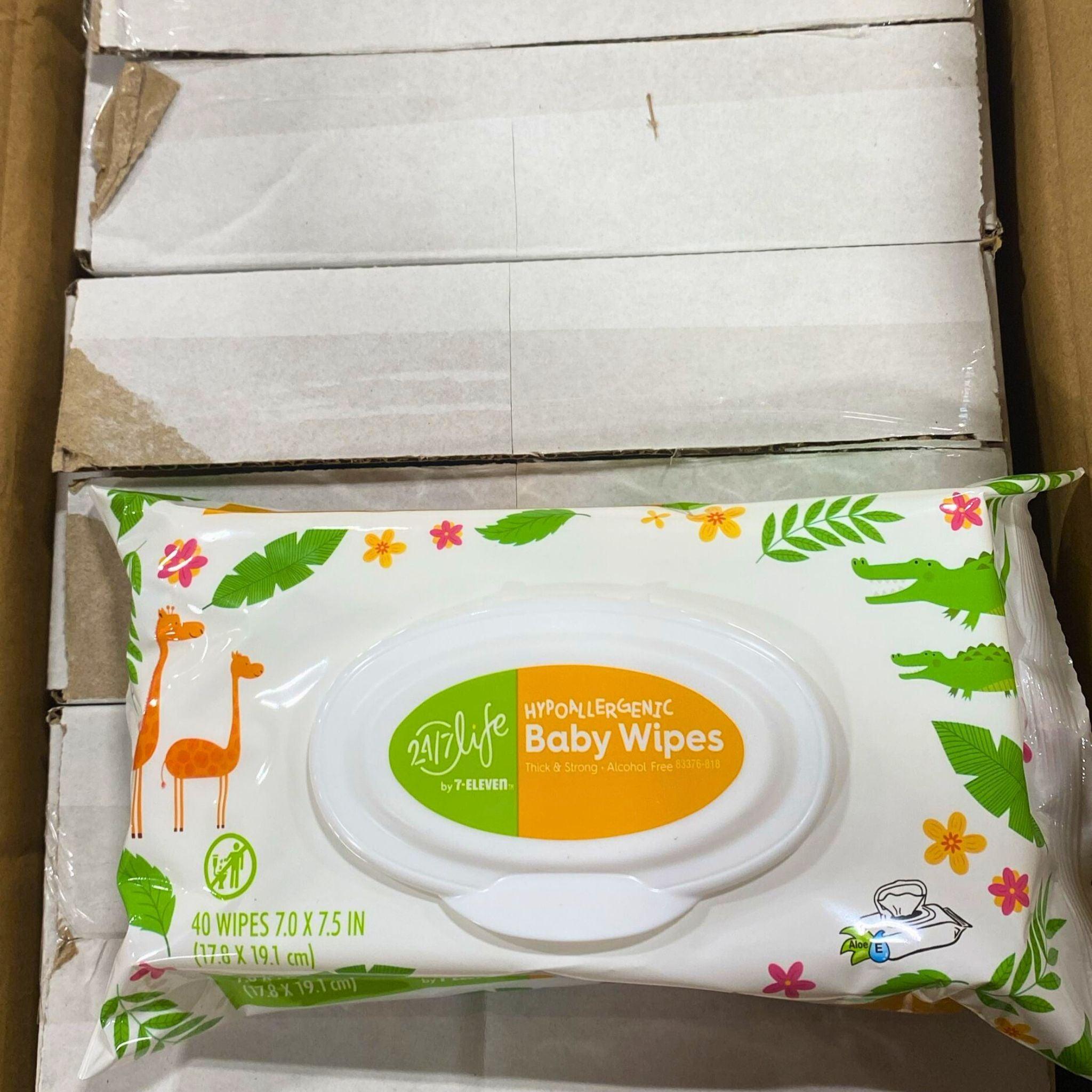 7 Eleven Hypoallergenic Baby Wipes - 48 Pack | Fragrance-Free & Gentle for Sensitive Skin | Perfect for Diaper Changes, On-the-Go Cleaning & Baby Care Essentials
