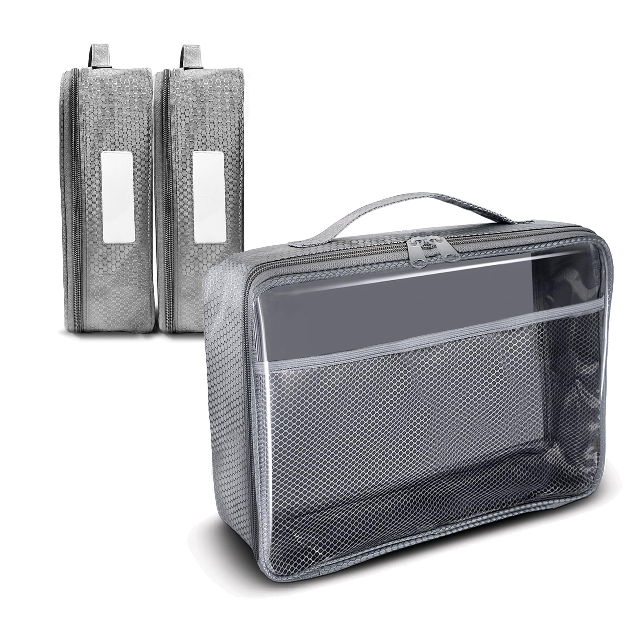 Portable Toy Storage Organizer Bag - Large 3-Piece Set for Kids (Grey) | On-the-Go Toy Organizer, Car Travel Storage & Lego Travel Bag | Perfect for Road Trips, Playdates & Daycare Organization