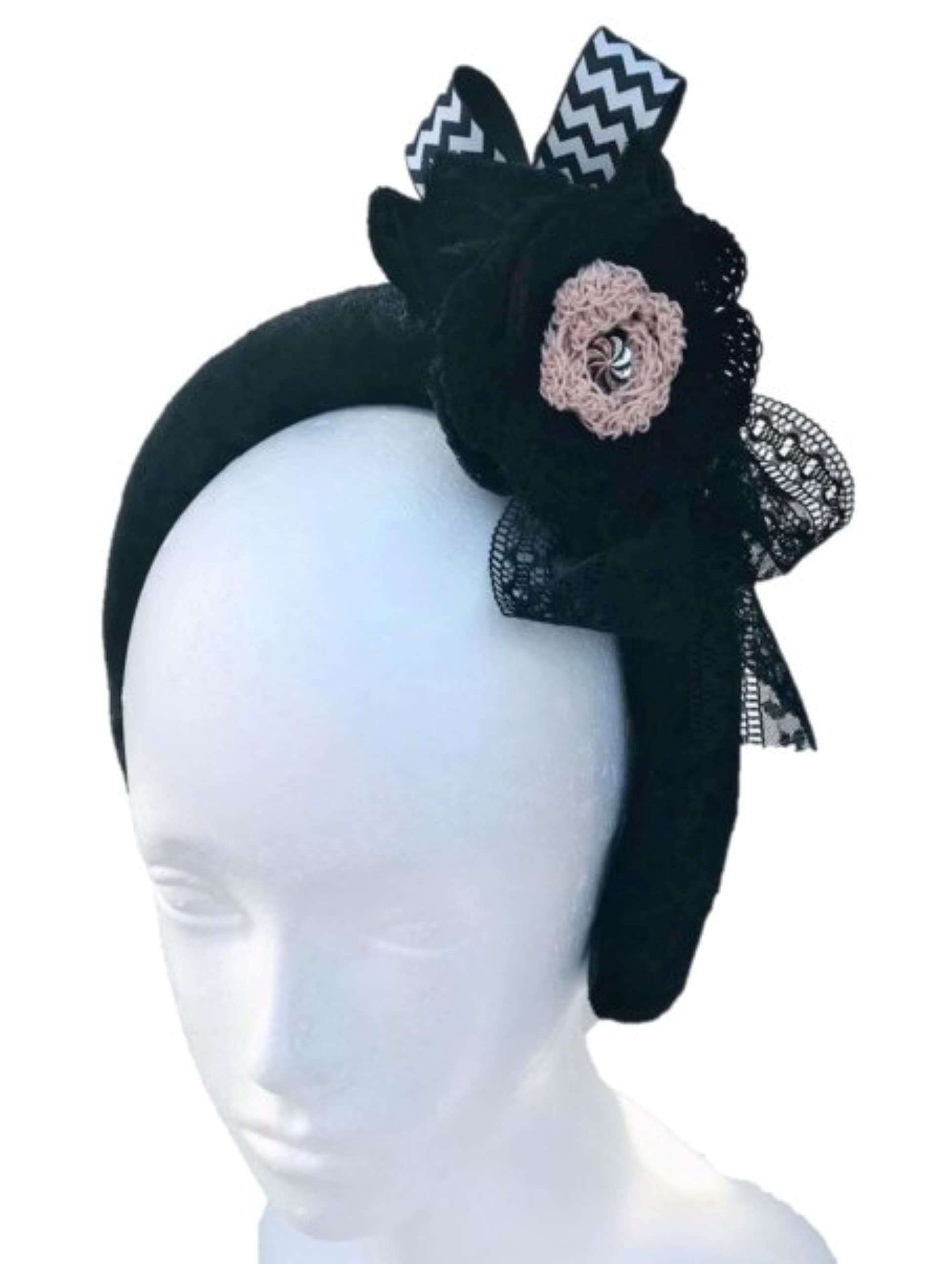 Elegant Black Velvet Fascinator Headband & Headpiece for Women - Perfect for Weddings, Parties, and Special Occasions