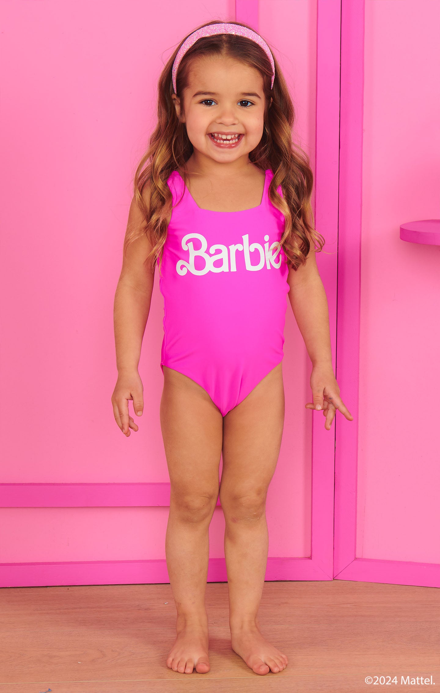 Lil Barbie™ Babe One Piece Swimsuit - Malibu Pink | Stylish Bathing Suit for Women & Girls | Perfect for Beach, Pool & Summer Vacations