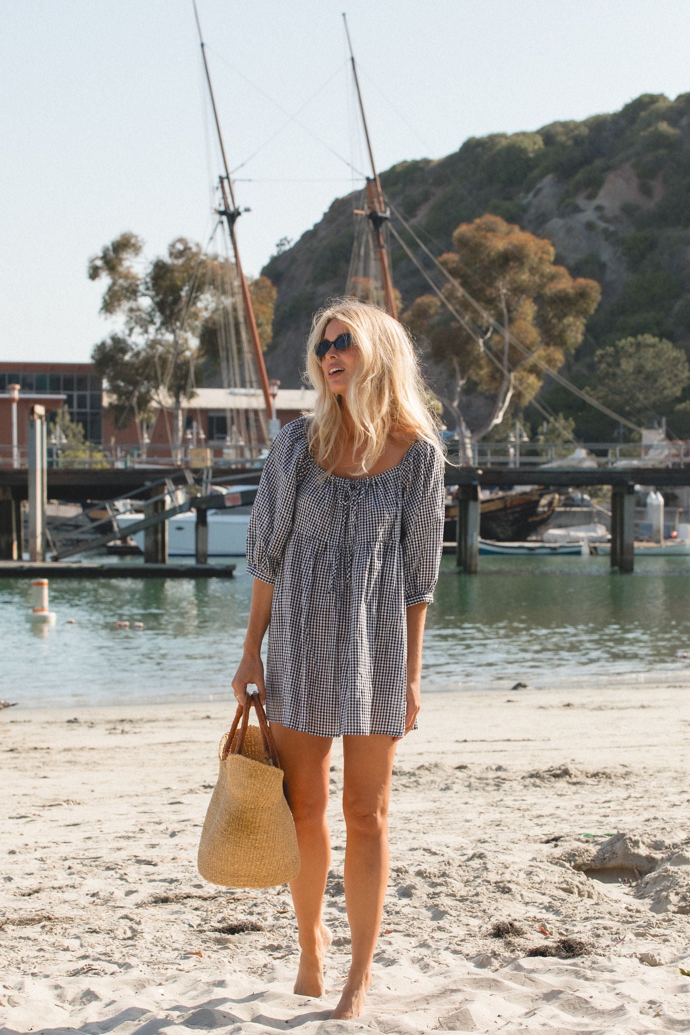 Day Dreaming Gingham Babydoll Dress - Flowy Summer Mini Dress for Women, Cute & Comfortable Casual Outfit | Perfect for Beach Vacations, Date Nights & Brunch Outings