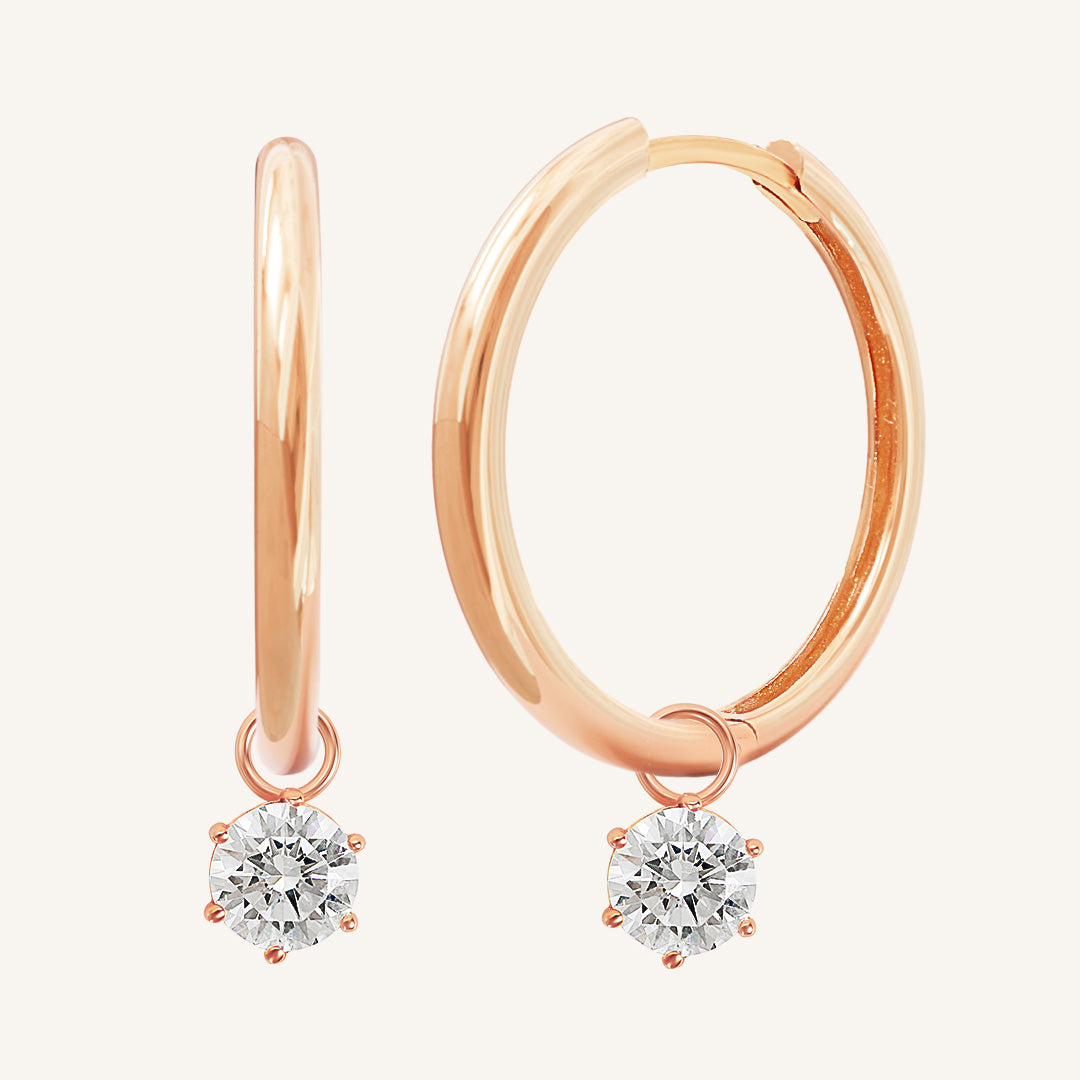 Grace Charm Hoops - Elegant Dainty Gold Hoop Earrings for Women, Hypoallergenic & Lightweight - Perfect for Everyday Wear, Office & Date Night