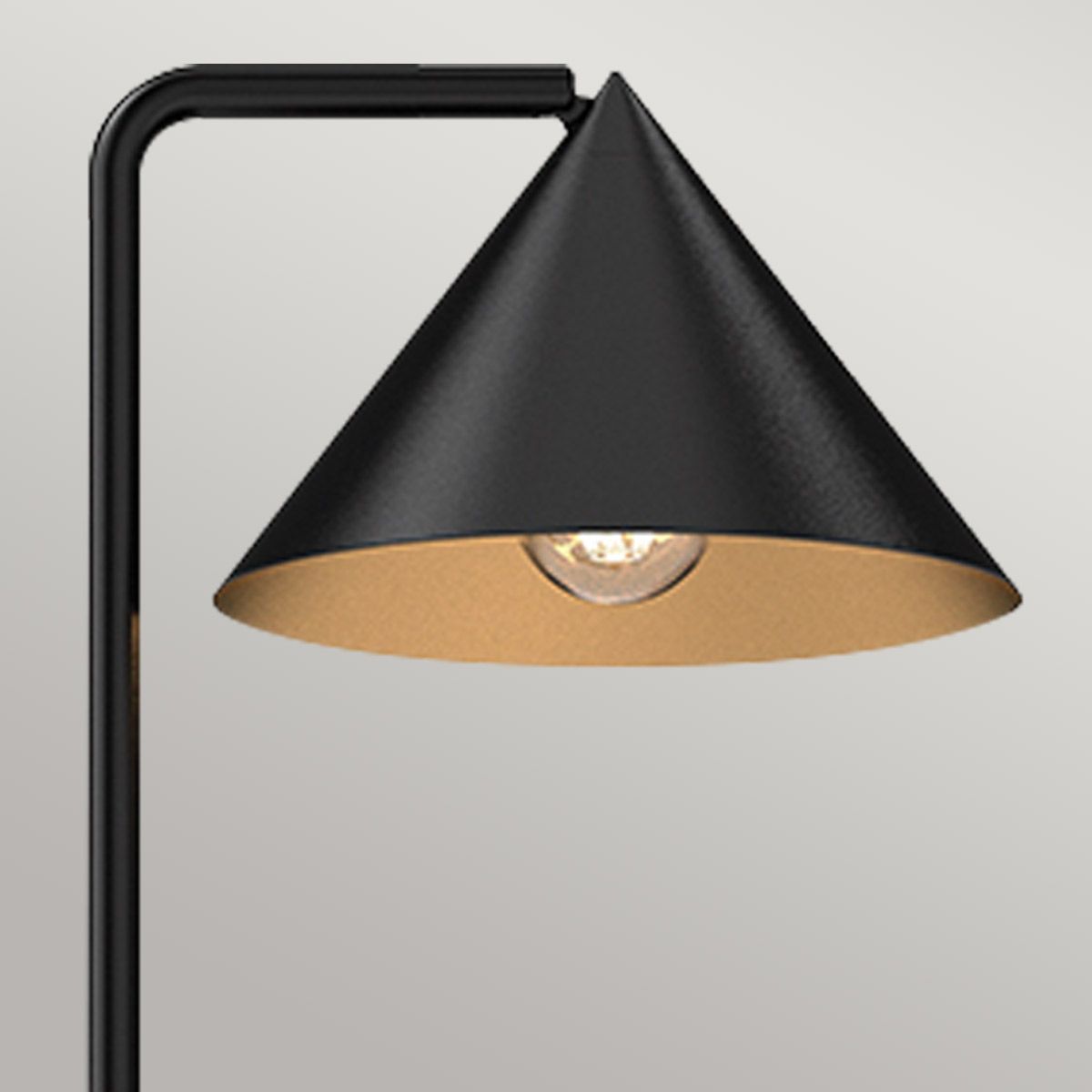 Alora Mood Remyck 1 Liter Floor Lamp - Brushed Gold & Matte Black Finish - Modern Living Room Lighting for Bedroom, Office & Reading Corner