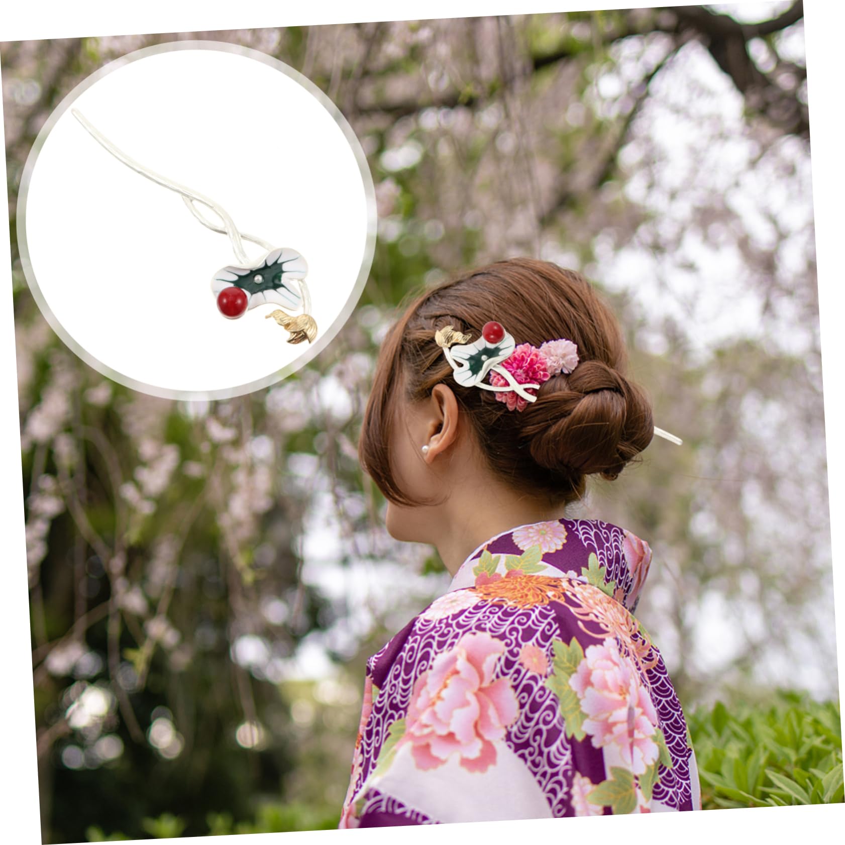 Elegant Lotus Flower Hair Stick for Women - Vintage Hairpin for DIY Hairstyles, Parties, Weddings & Special Occasions