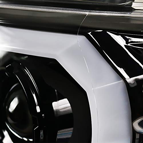 2012-2015 Toyota Tacoma Clear Lens LED Projector Headlights with Glossy Black Bezel & DRL - High Performance Replacement Headlamps for Off-Roading, Night Driving and Enhanced Visibility