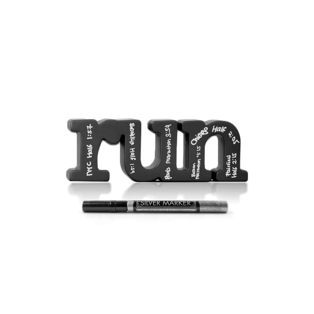 ChalkTalkSPORTS Wooden Run Sign - Inspirational Shelf & Desk Decor for Home, Office, or Gym - Perfect for Runners, Athletes, and Sports Enthusiasts