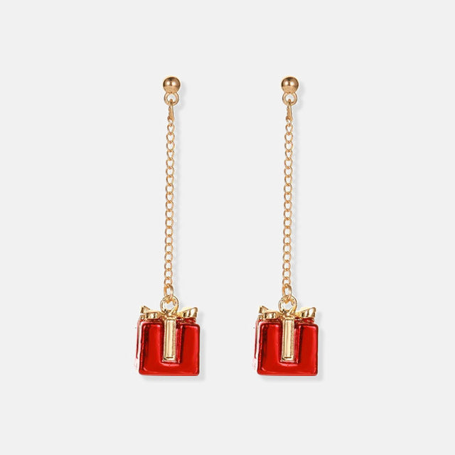 Festive Red Bow Snowflakes Jingle Bell Earrings for Christmas | Holiday Party Jewelry Gift for Women | Perfect for Xmas Celebrations & Winter Gatherings