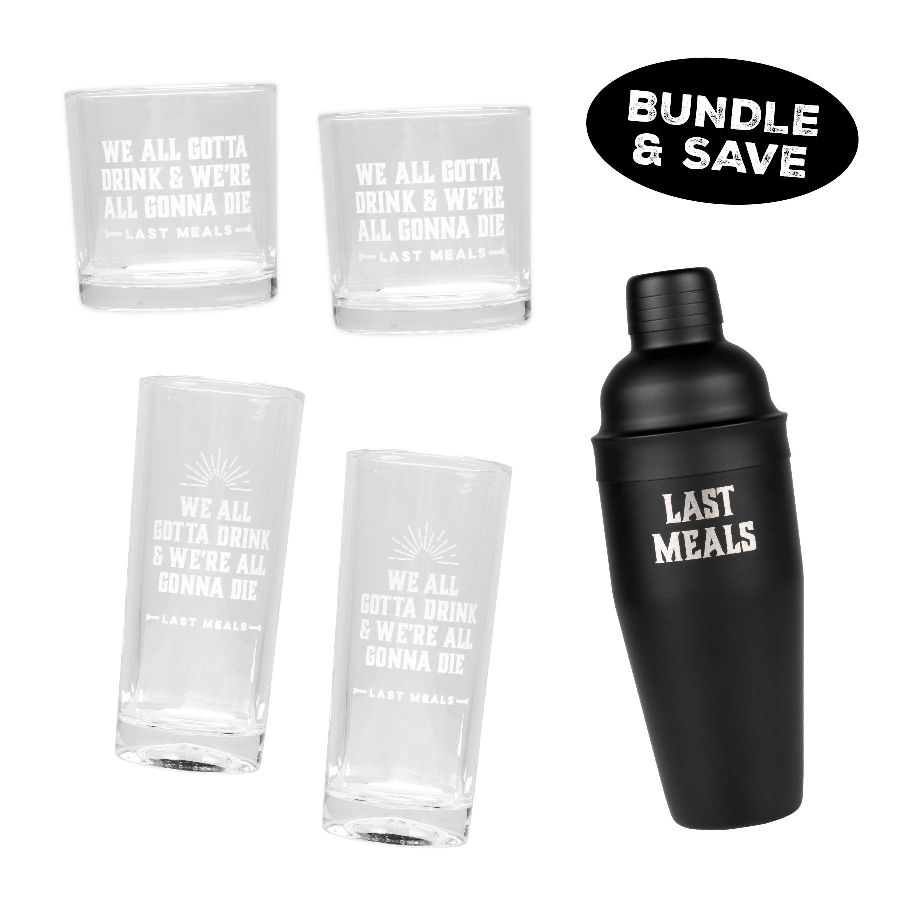 Premium Last Meals Bar Set - 12-Piece Stainless Steel Cocktail & Mixology Kit for Home Bartenders | Perfect for Parties, Weddings & Home Entertaining