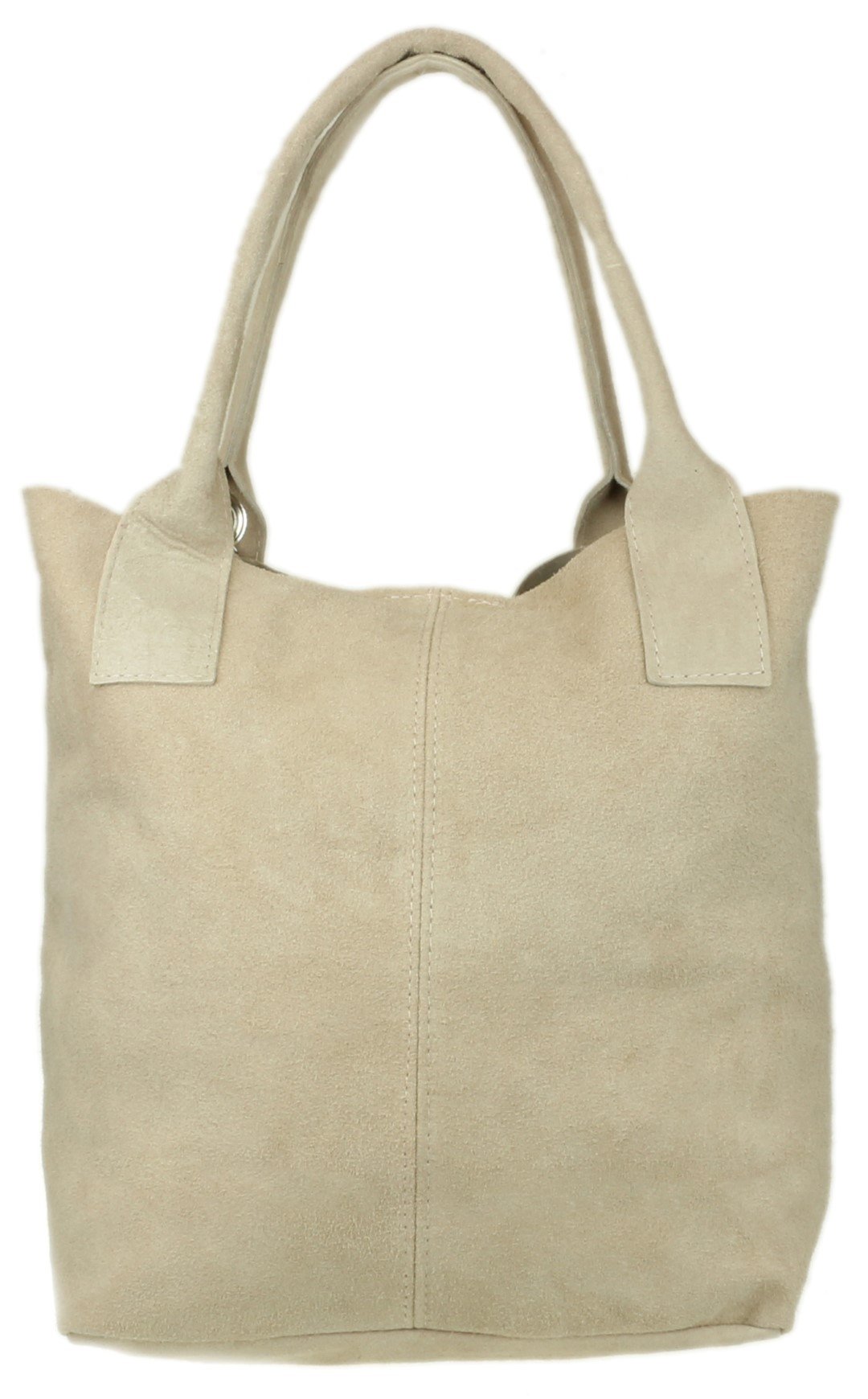 Stylish Women's Open Top Shoulder Bag - Genuine Italian Suede with Metallic Accents | Perfect for Work, Date Night & Casual Outings