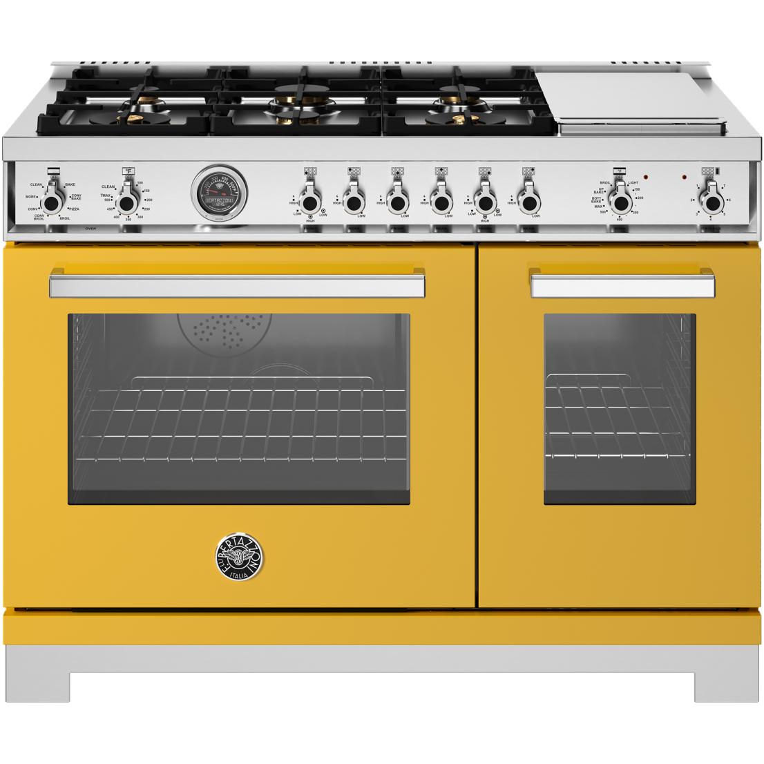 Bertazzoni PRO486BTFEPGIT 48-Inch Freestanding Dual Fuel Range - Professional Gas & Electric Oven for Home Chefs - Perfect for Gourmet Cooking & Entertaining