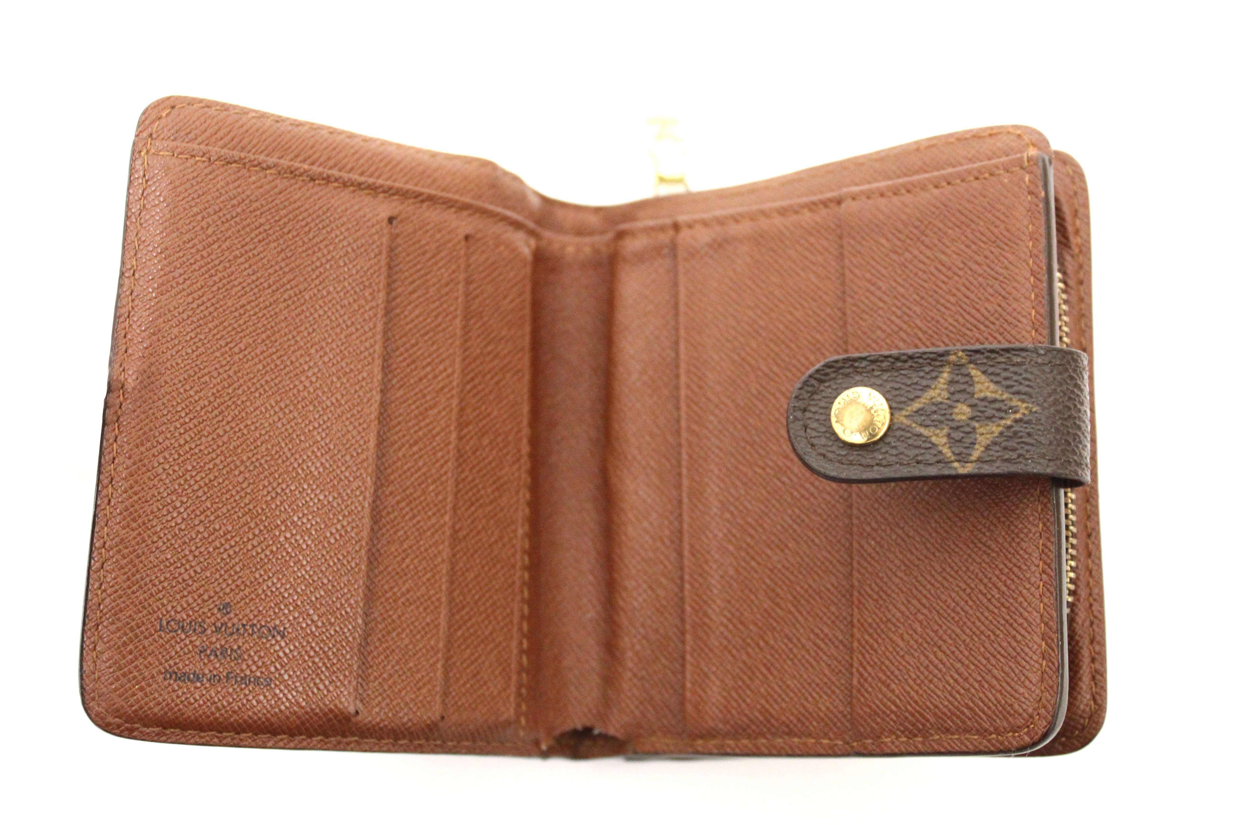 Authentic Louis Vuitton Monogram Canvas Compact Wallet for Women - Medium Size Luxury Bifold Wallet with Card Slots, Perfect for Everyday Use & Gift Giving