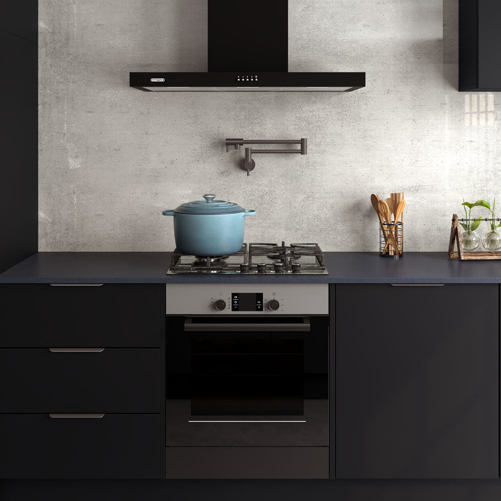 Fienza 228120GM Kaya Pot Filler Faucet in Gun Metal Finish - Wall Mounted Commercial Grade Kitchen Sink Faucet for Easy Pot Filling, Ideal for Home Chefs and Professional Kitchens