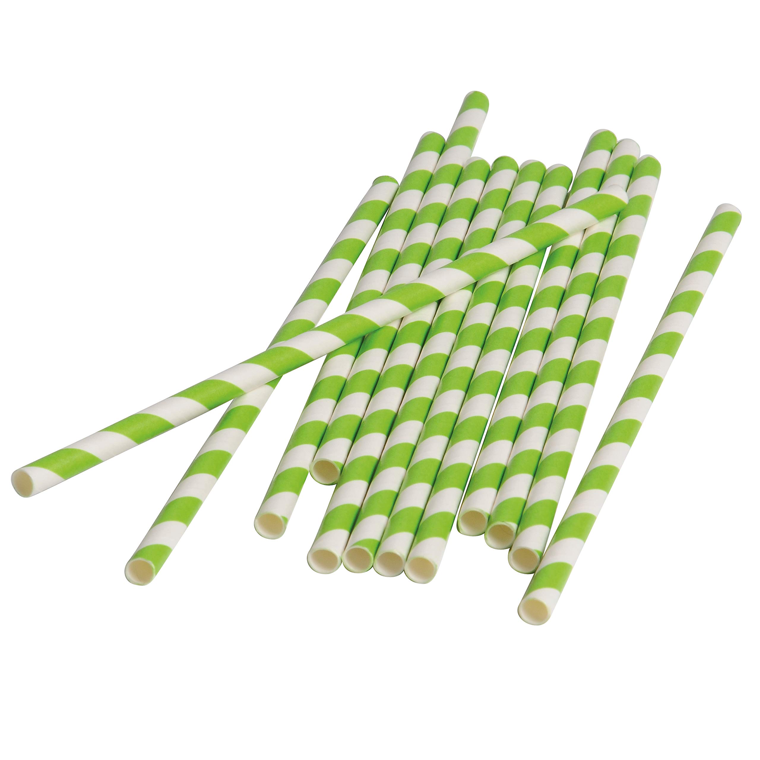 Vintage Lime Green Paper Straws - 7.5