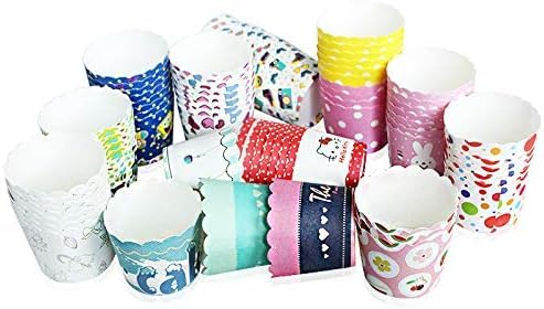 BIG BOX 50-Piece Multicolor Grease-Resistant Paper Baking Cups - Standard Size Round Disposable Muffin Liners for Baking, Cupcakes, Parties & Baby Showers