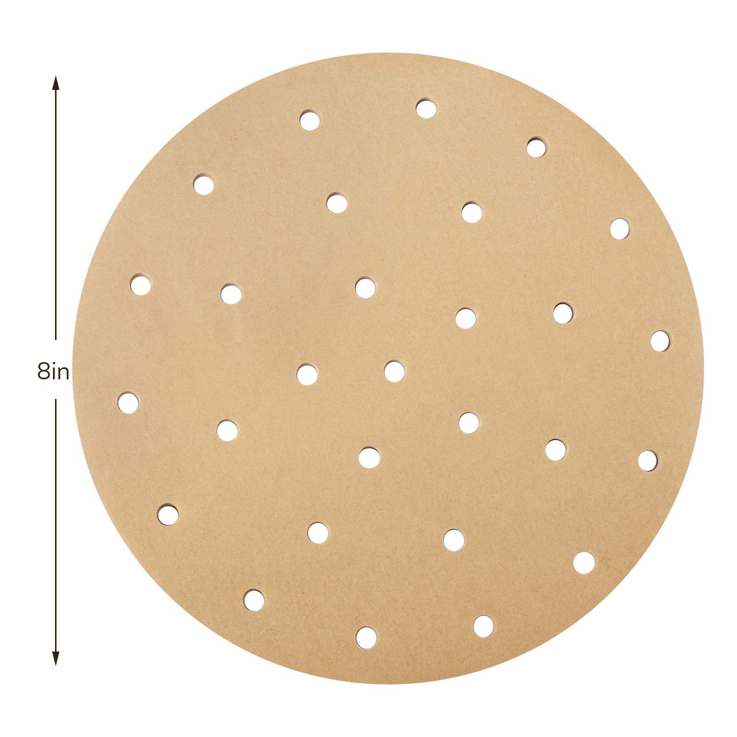 Beasea 8 Inch Unbleached Air Fryer Parchment Paper - 200pcs Round Perforated Disposable Liners for Air Fryer, Steaming Basket & Bamboo Steamer - Perfect for Healthy Cooking, Baking and Meal Prep