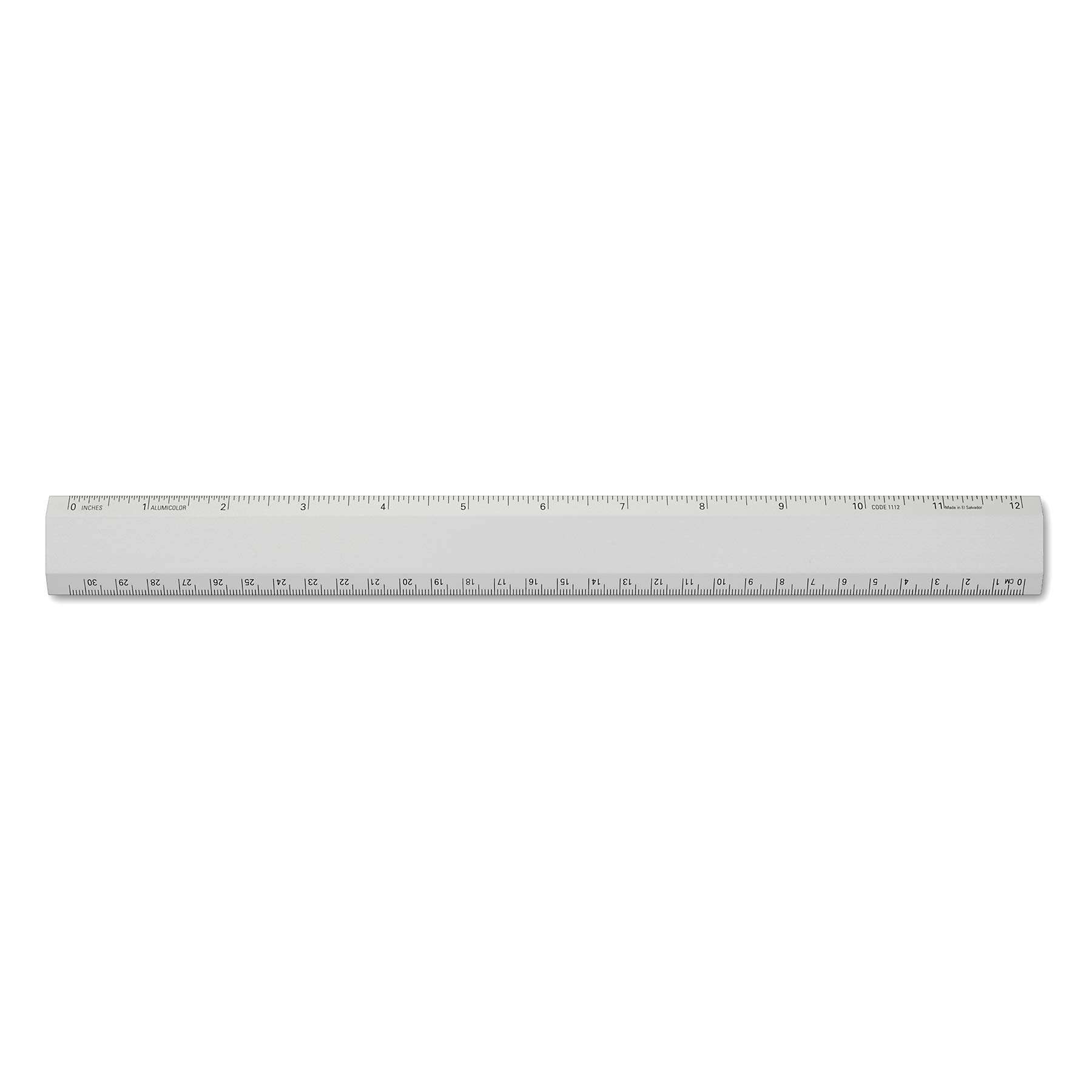 Alumicolor 1112-1 12 Inch Silver Aluminum Desk Ruler - Precision Measuring Tool for Office, School, Crafting & Engineering Projects