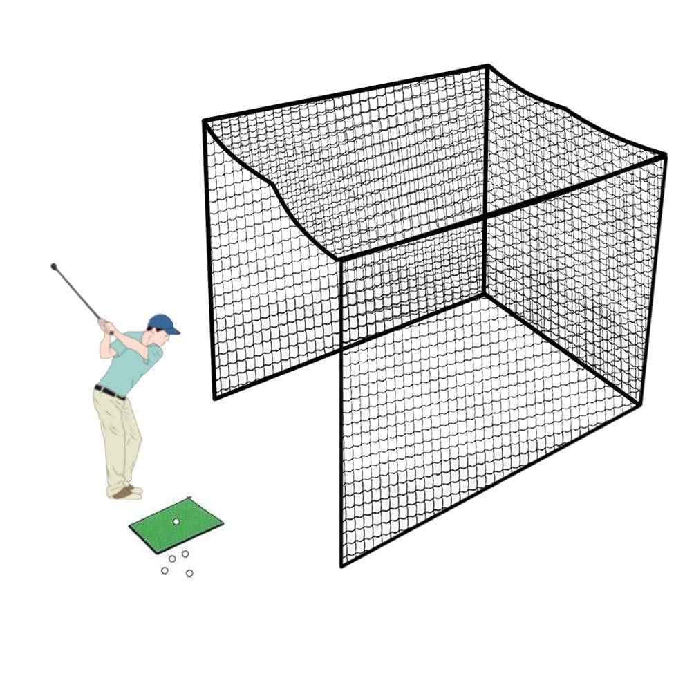 Aoneky 10x10x10ft Nylon Golf Practice Cage Net - Durable Backyard Training Equipment for Driving Range & Outdoor Sports