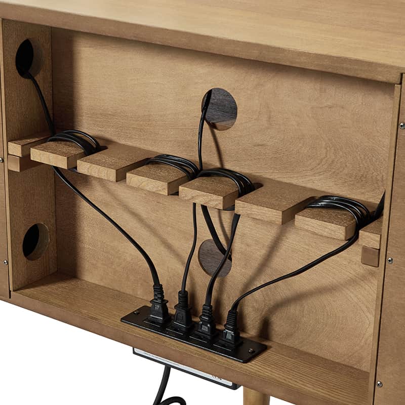 Velasco Mid Century Modern TV Stand with Built-in Cable Management - Stylish Entertainment Center for Living Room & Home Theater Setup