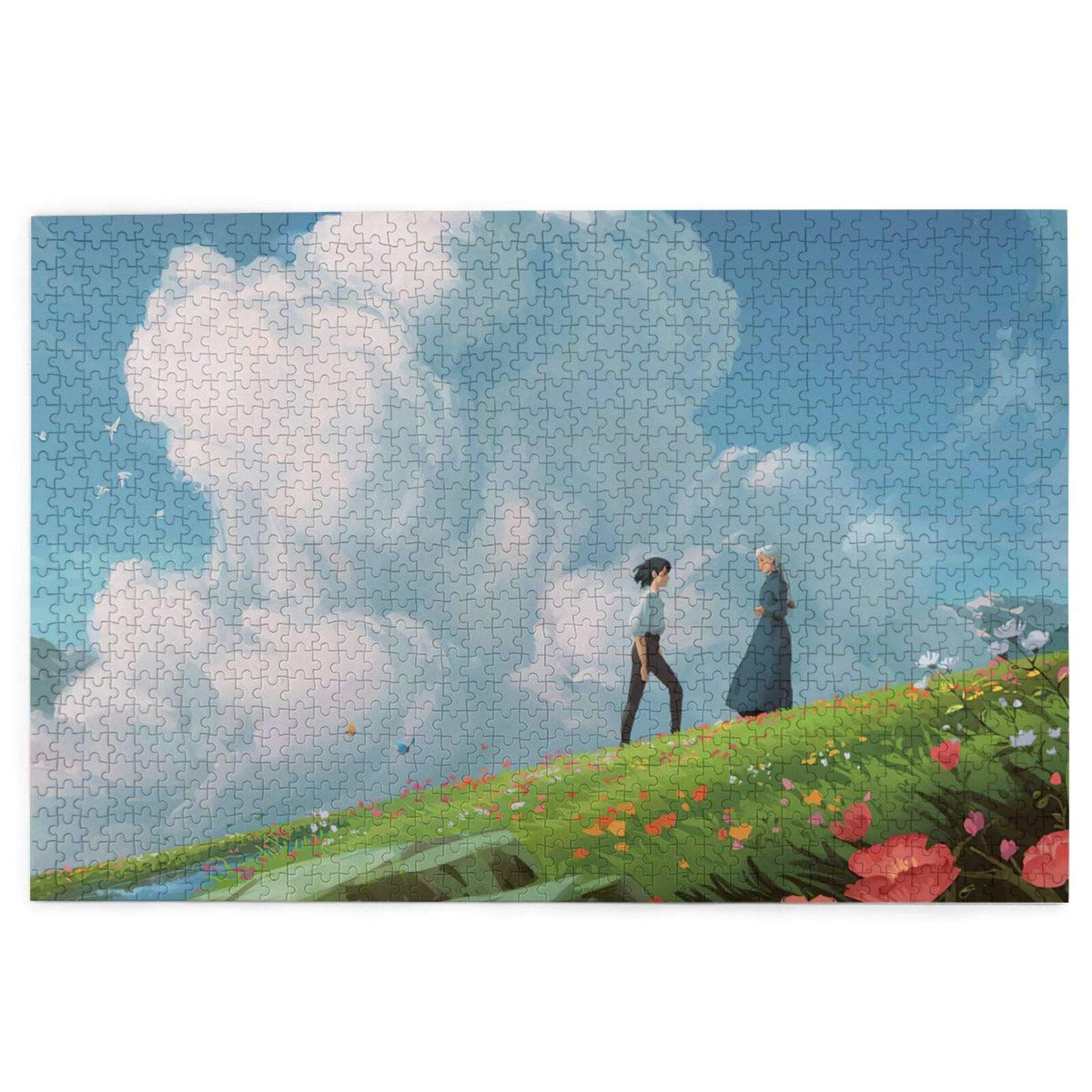 **SantosKY Howl's Moving Castle 1000-Piece Anime Jigsaw Puzzle – Wooden Puzzle for Adults & Kids, Fun Family Game, Gift for Anime Fans – Perfect for Living Room Decor & Relaxation**