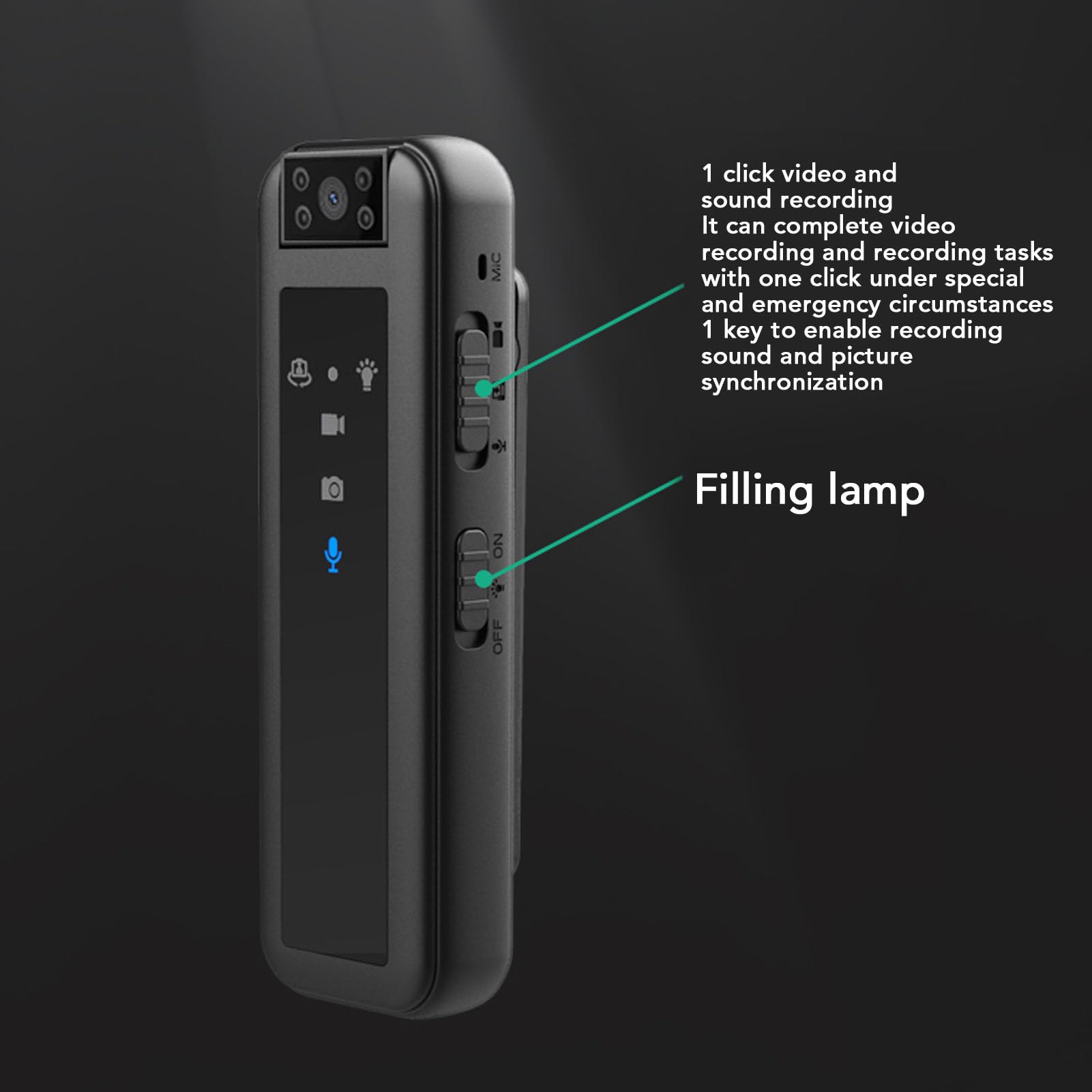 HD 1080P Mini Body Camera - 180° Rotating Clip-On Pocket Camera for Running, Dog Walking, Fishing & Night Activities | No Built-in Camera Needed (Black) | Perfect for Outdoor Adventures, Sports Recording & Security Monitoring