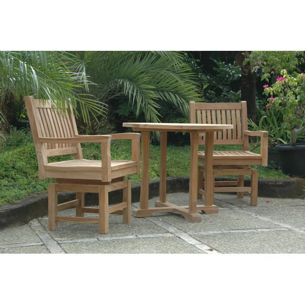 Premium Teak Rialto 3-Piece Outdoor Bistro Set - Patio, Garden, and Balcony Dining Furniture - Weather-Resistant & Durable