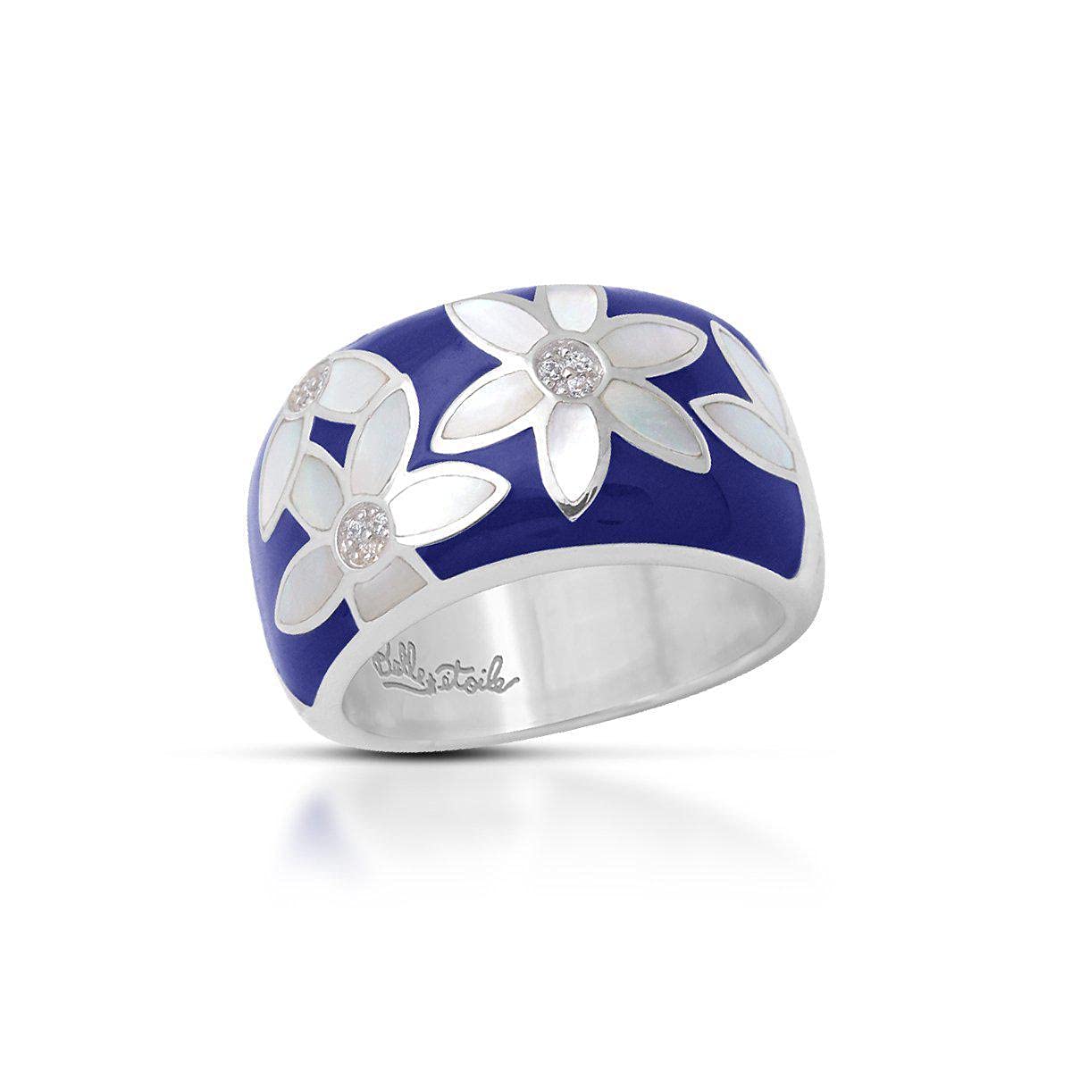Moonflower Ring Blue - Elegant Floral Jewelry for Women | Perfect for Weddings, Parties & Everyday Wear