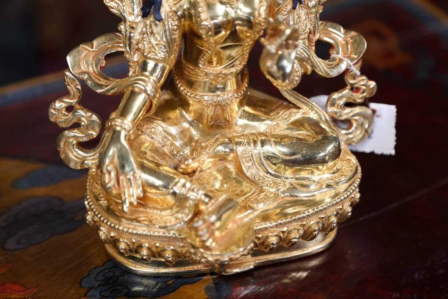 Green Tara Gold Plated Statue - Buddhist Goddess of Compassion Meditation Statue for Home Altar, Office Decor & Spiritual Gift