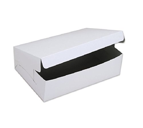 SafePro 14104C 14x10x4-Inch White Cardboard Cake Boxes - 100-Pack Disposable Bakery Containers for Pies, Cupcakes & Pastries | Perfect for Bakeries, Catering & Takeout Orders