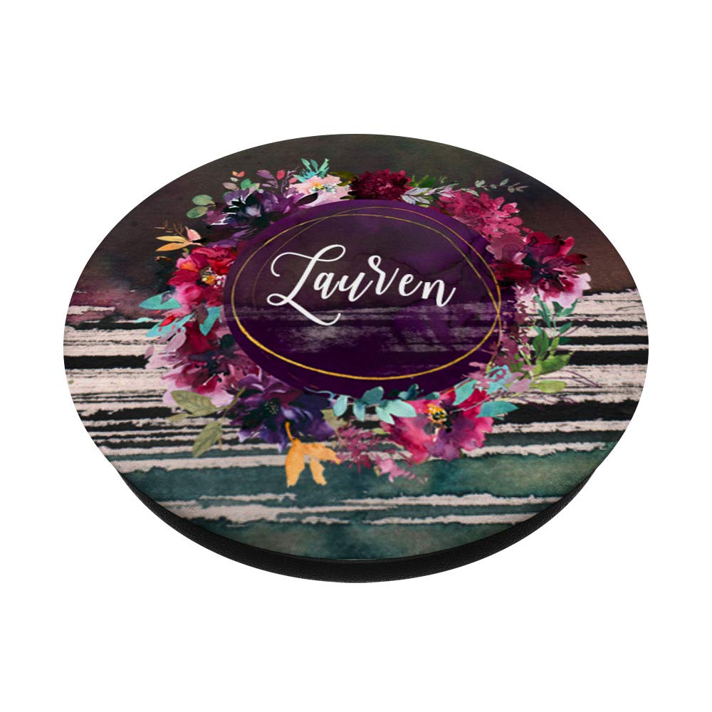 Lauren Name Monogram Floral Wall Art - Boho Chic Home Decor for Women & Girls | Perfect for Bedroom, Nursery & Gift Giving