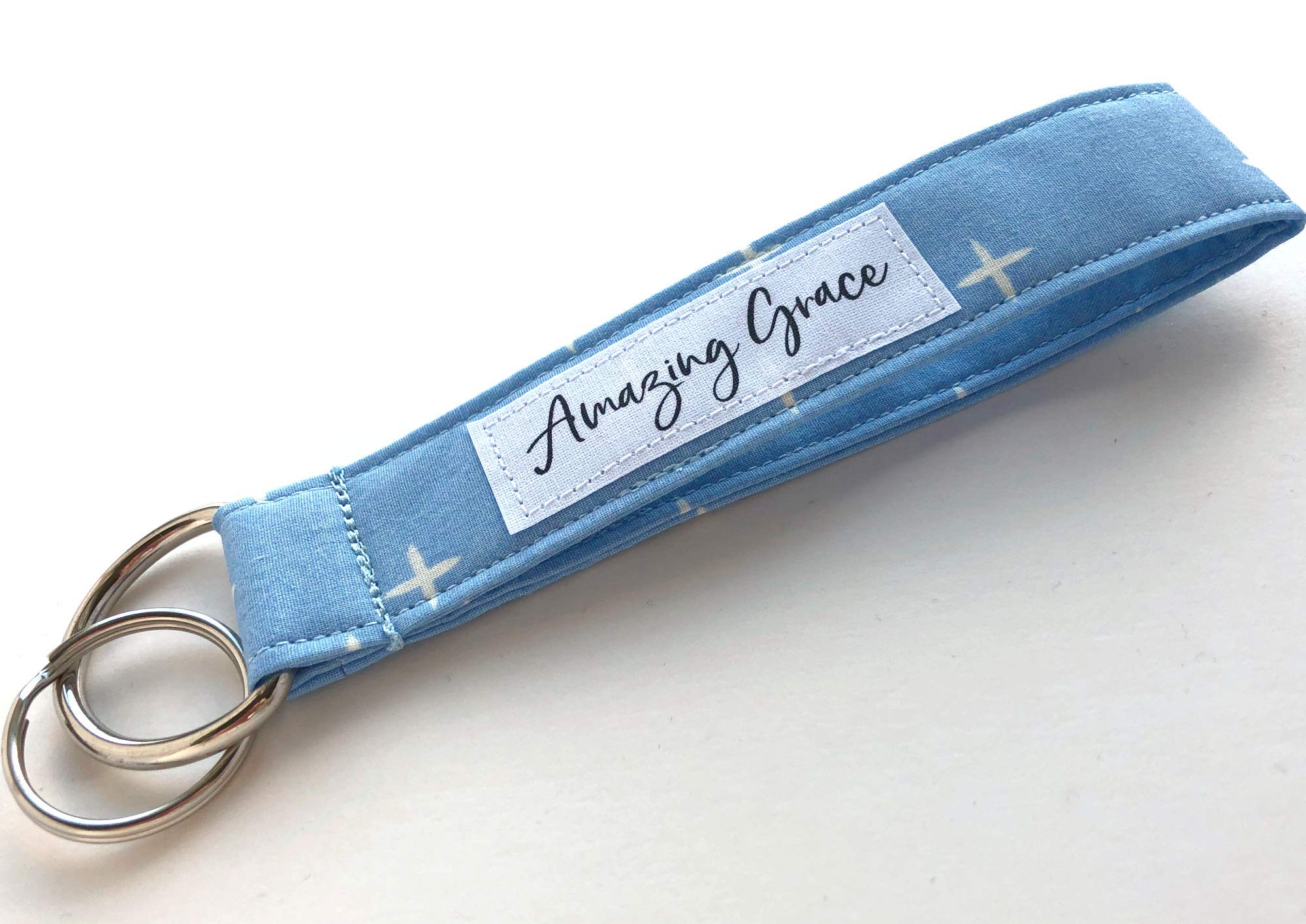 Amazing Grace Wrist Lanyard for Keys - Organic Fabric Wristlet Keychain with Adjustable Strap - Perfect for Work, Gym, Travel & Daily Essentials